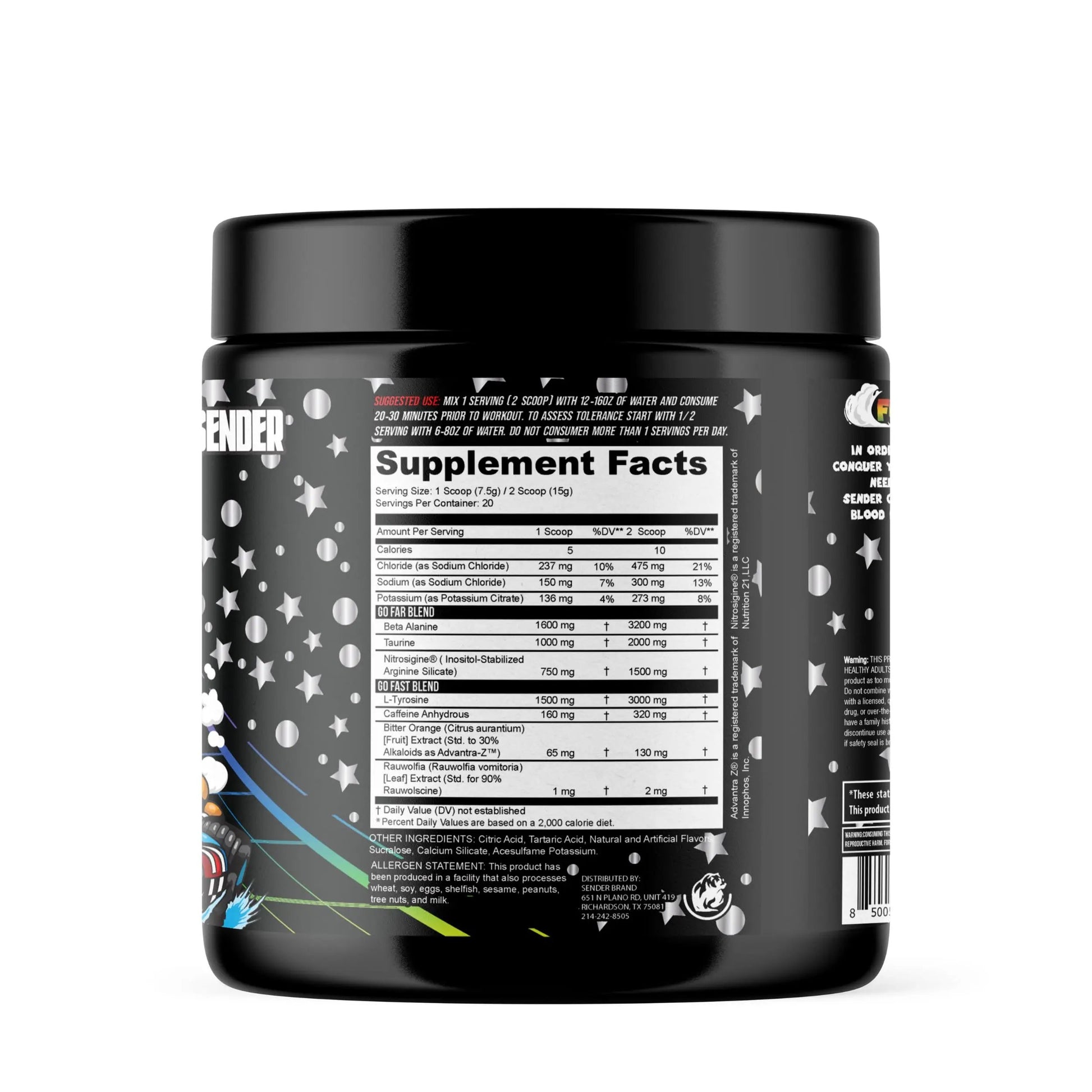 Sender Brand Clutch Hot Pursuit - High-Stim Pre-Workout Powerhouse with Beta Alanine, Taurine, Nitrosigine, Tyrosine, Caffeine, Bitter Orange, and Alpha Yohimbine for Intense Workouts