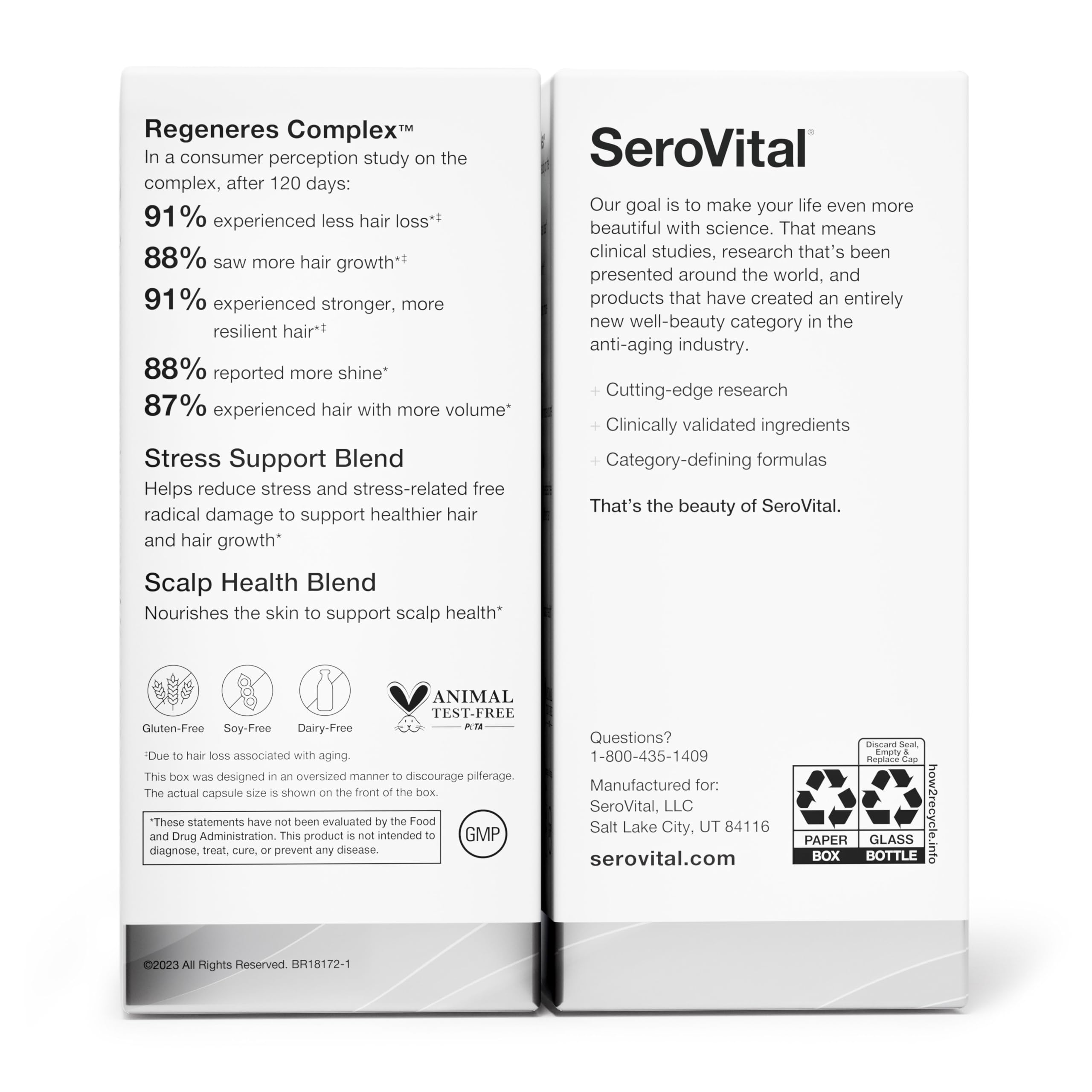 SeroVital Hair Regeneres Advanced, 90 Capsules, 30-Day Supply Serovital