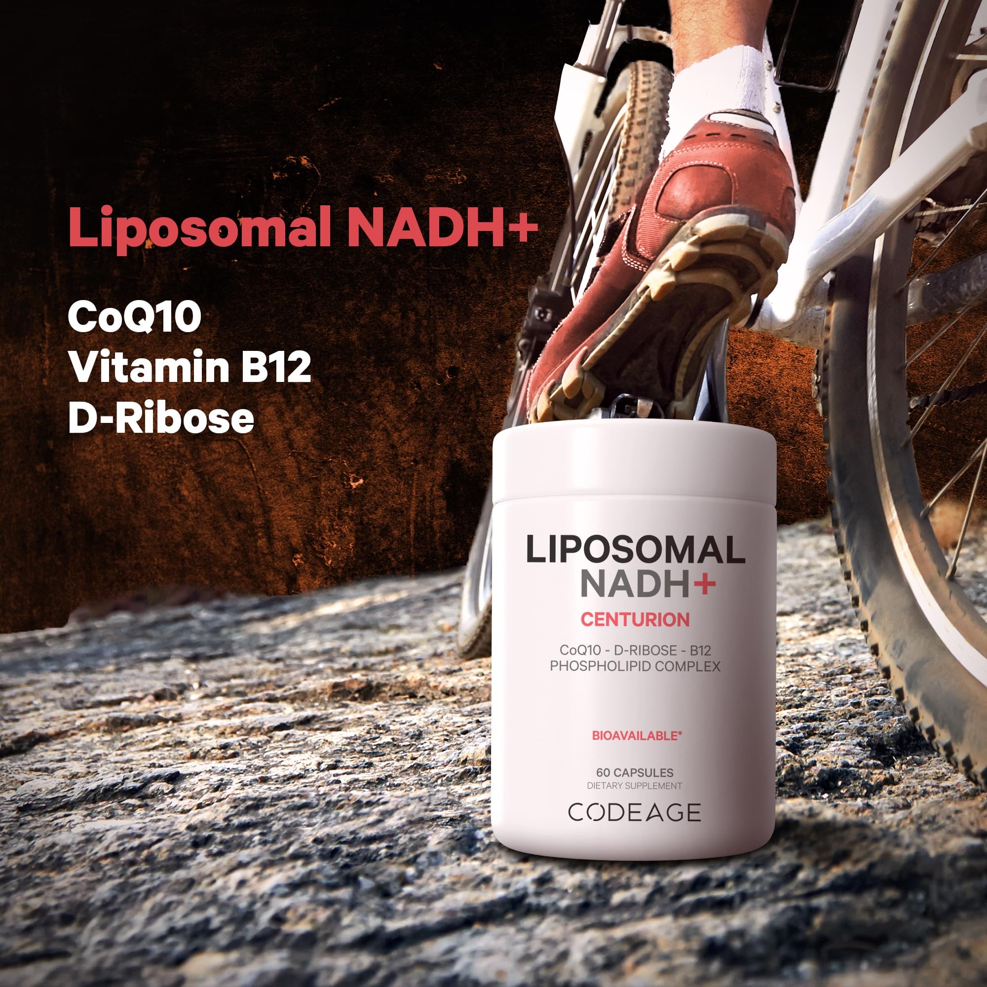Codeage Liposomal NADH+ Supplement - CoQ10 - Vitamin B12 - D-Ribose Bioenergy Codeage