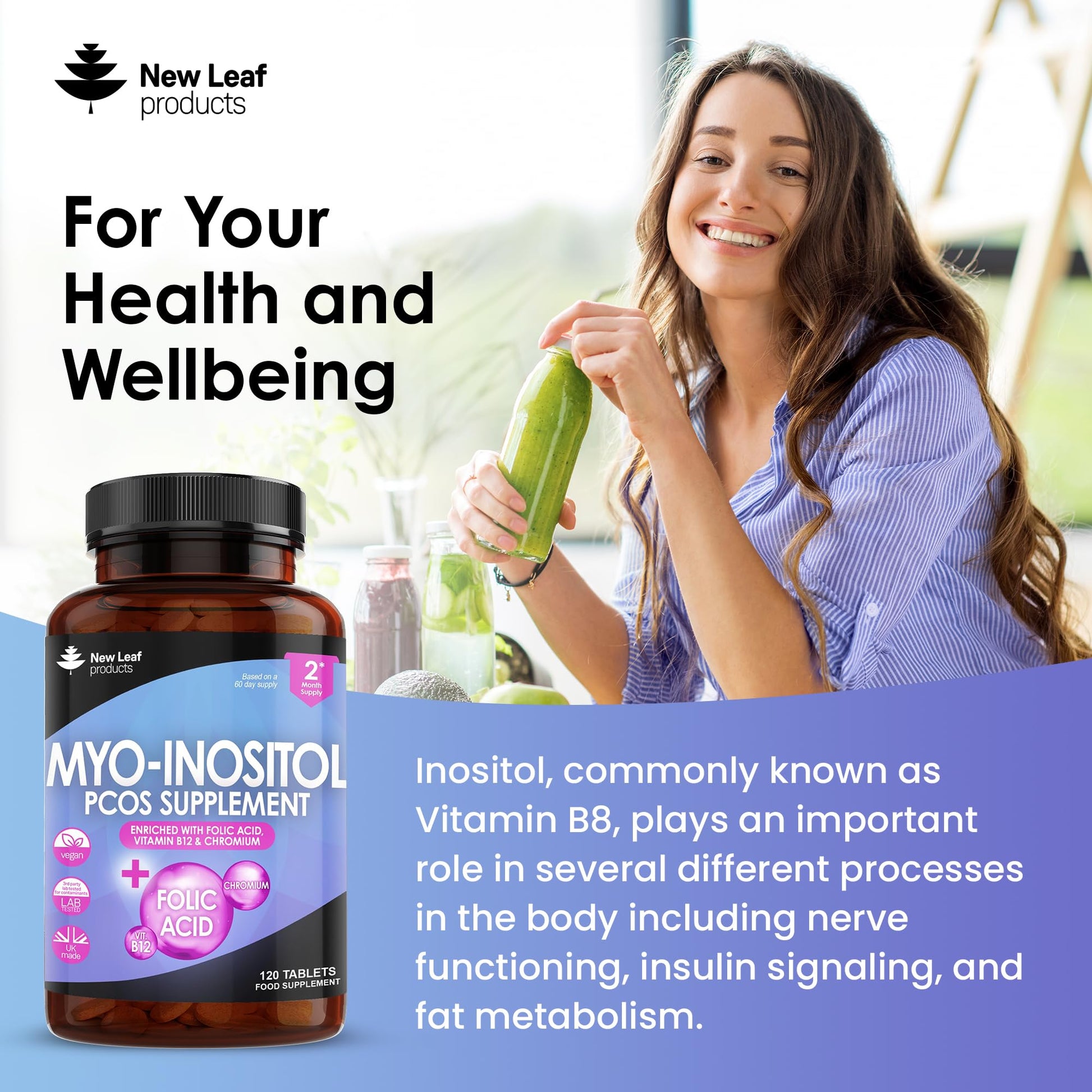 Myo-Inositol PCOS Supplement - Myo Inositol Tablets PCOS Supplement Enriched NEW LEAF PRODUCTS