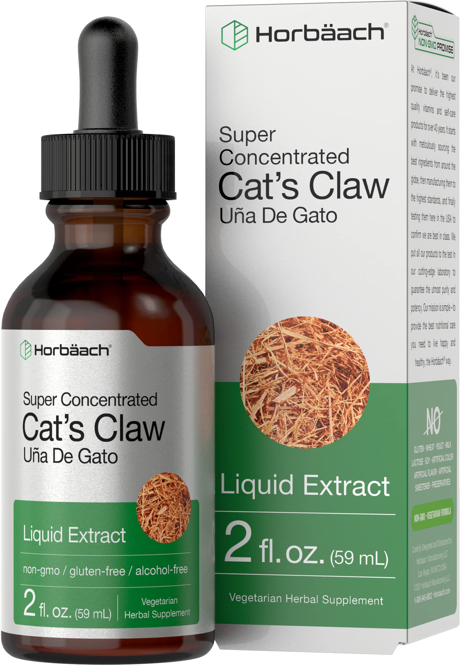 Cats Claw Herb Extract Tincture | 2 Fl Oz | Alcohol Free | Vegetarian, Non-GMO, Gluten