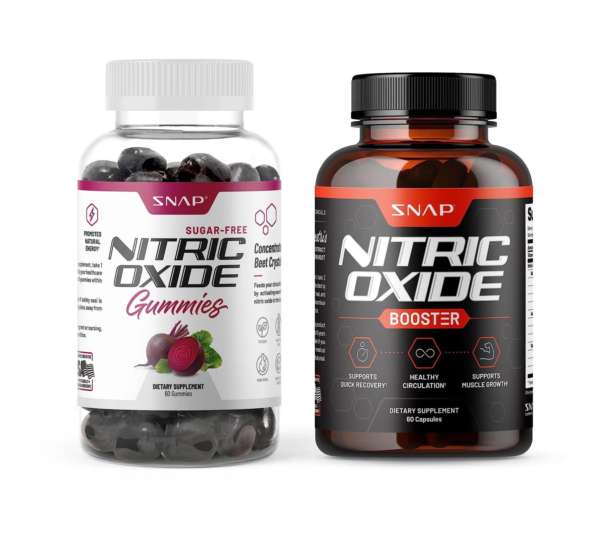 Snap Supplements Nitric Oxide Gummies and Capsules