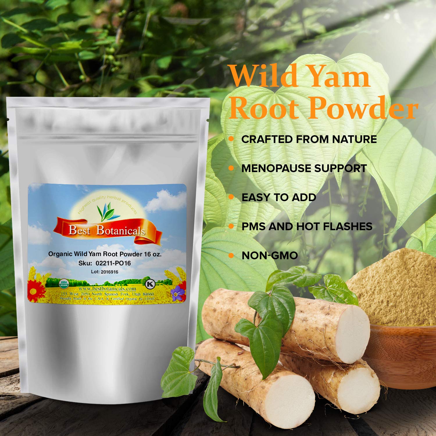 Best Botanicals Wild Yam Root Powder 16 oz. (Organic) Best Botanicals