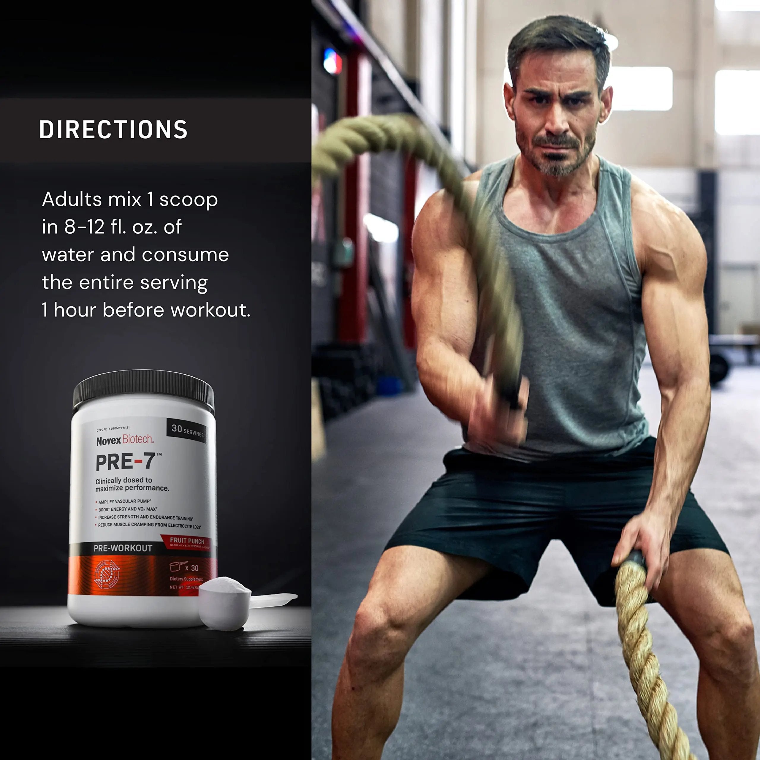 Novex Biotech PRE-7 Pre-Workout Powder – Best preworkout for Men - Boost Energy Novex Biotech