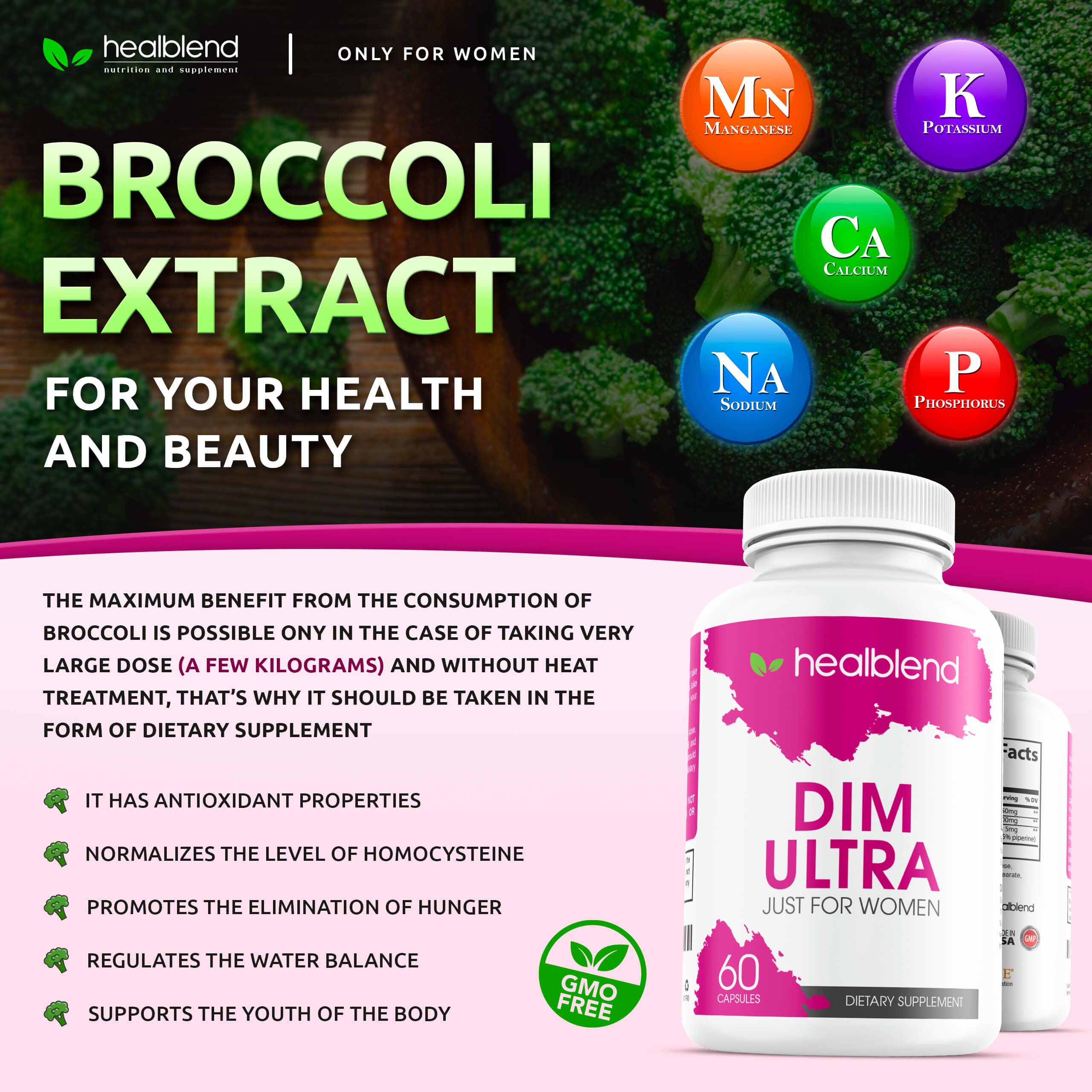 healblend DIM Ultra Dietary Supplement 350mg with Bioperine, Diindolylmethane