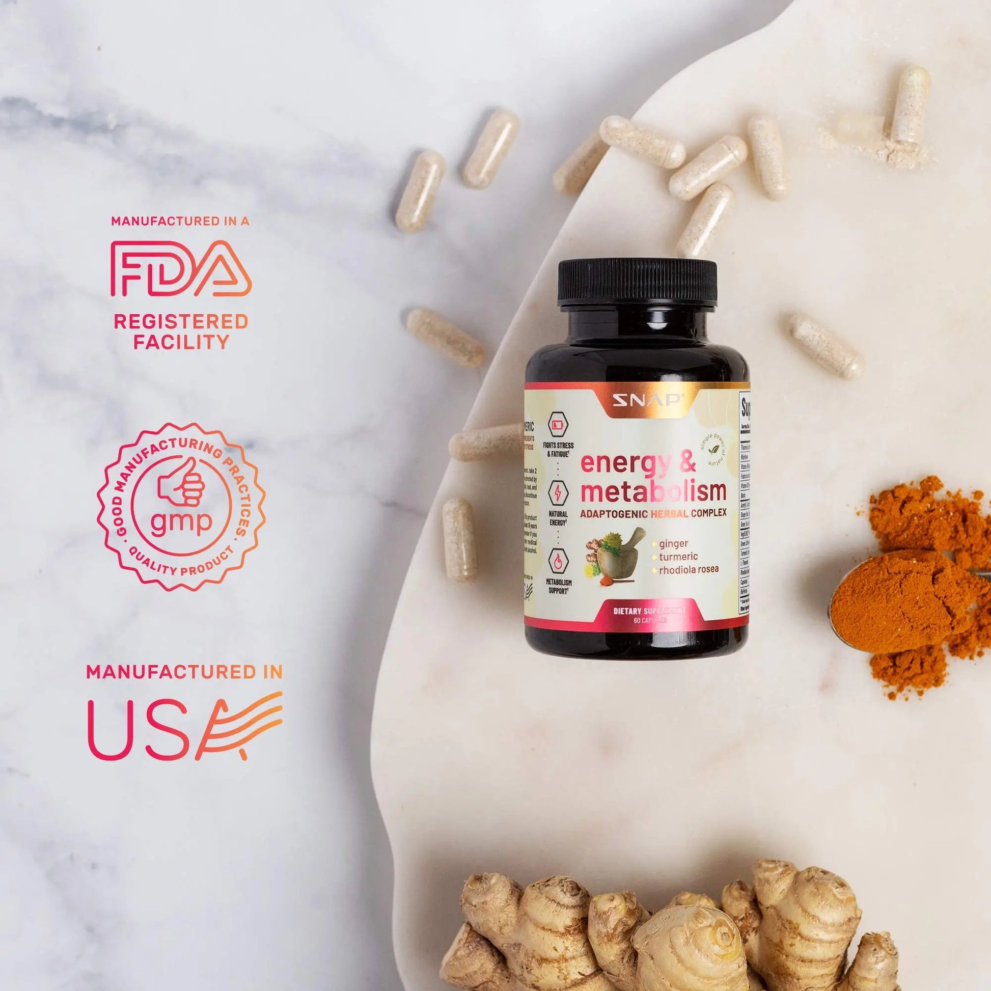 Snap Supplements Nitric Oxide Gummies and Energy Capsules