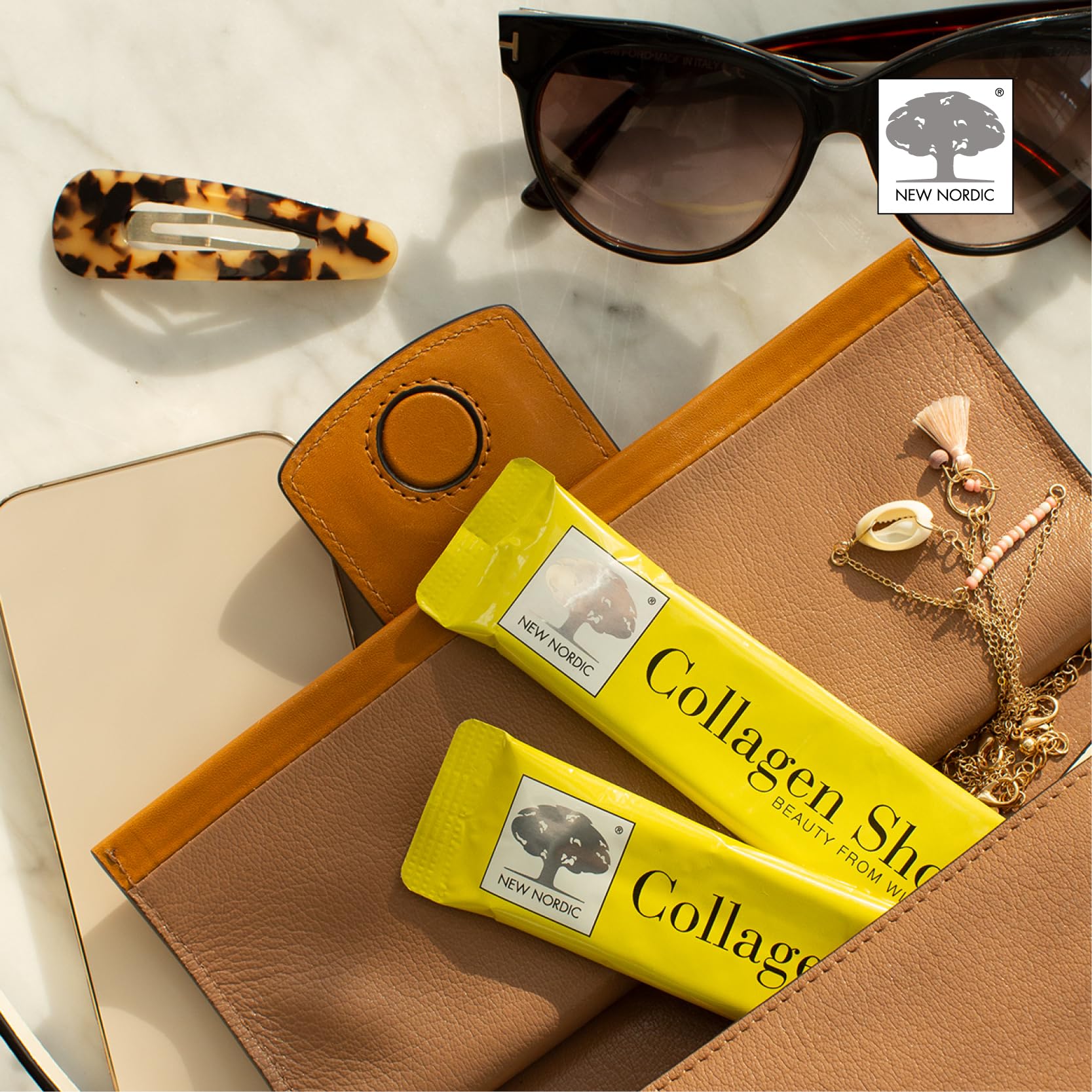 New Nordic Collagen Shot High-Absorbency Premium Liquid Daily Sachets - 15x Hydrolysed Shots - Freshwater Marine Collagen New Nordic Ltd