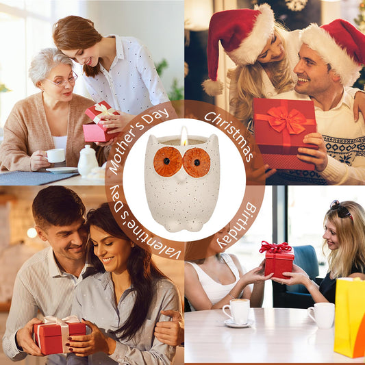 ETAKISH Lavender Scented Candle Gifts for Women, Cute Owl Highly Scented Aromatherapy Candle