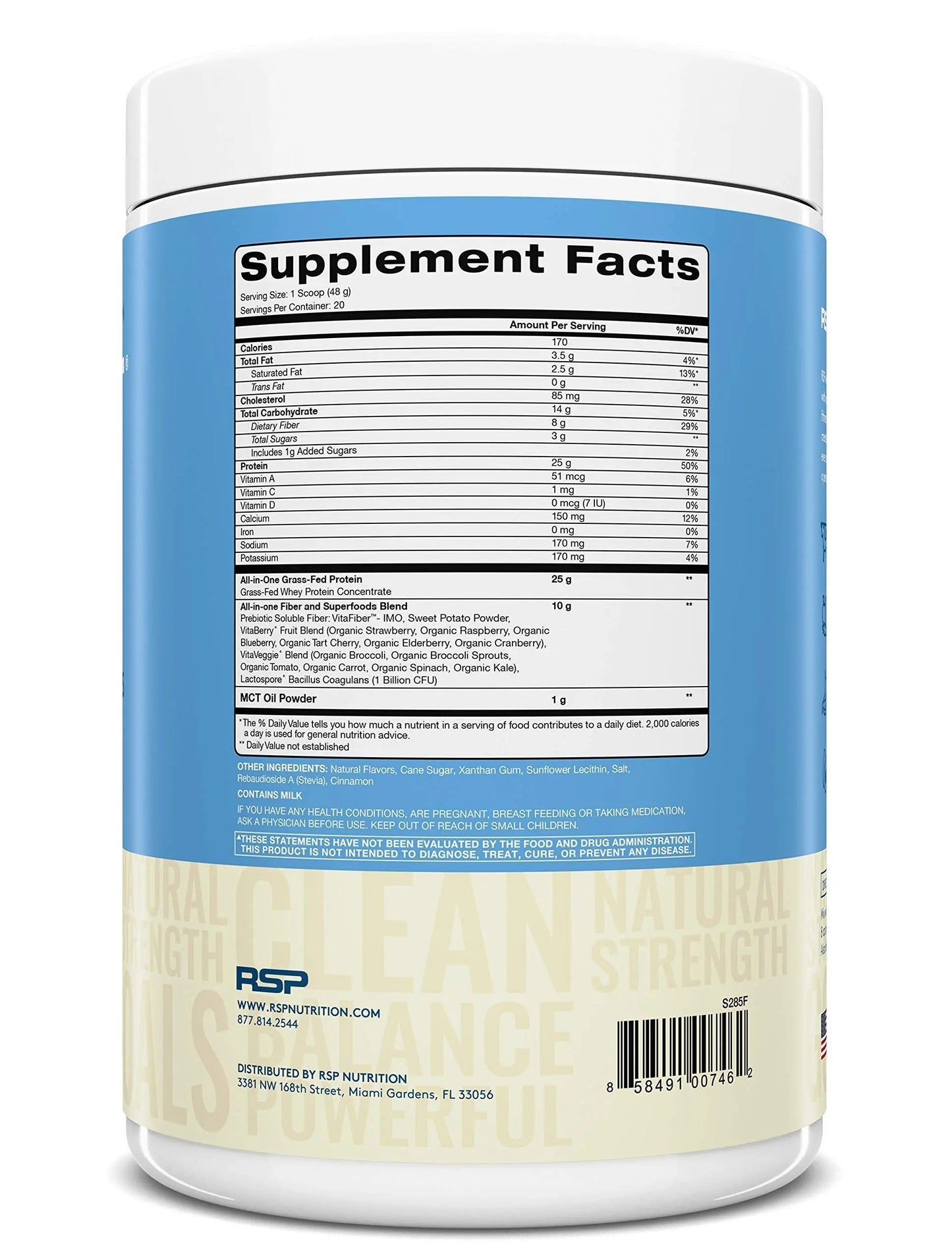 RSP NUTRITION AminoLean Pre Workout Energy (BlackBerry Pomegranate 30 Servings) with TrueFit Protein Powder (Vanilla 2 LB)