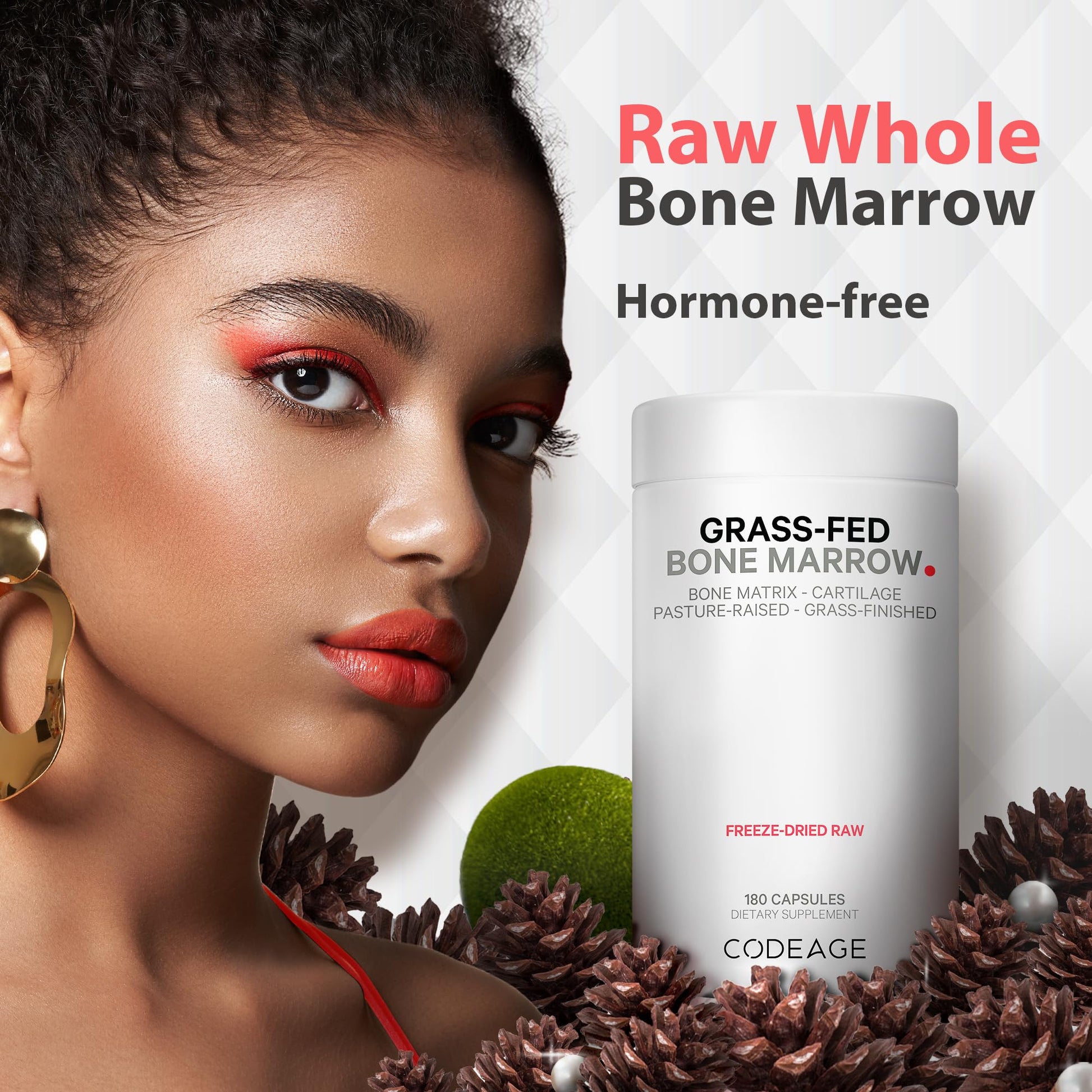 Codeage Grass Fed Bone Marrow, Full Spectrum Whole Bone Extract Codeage