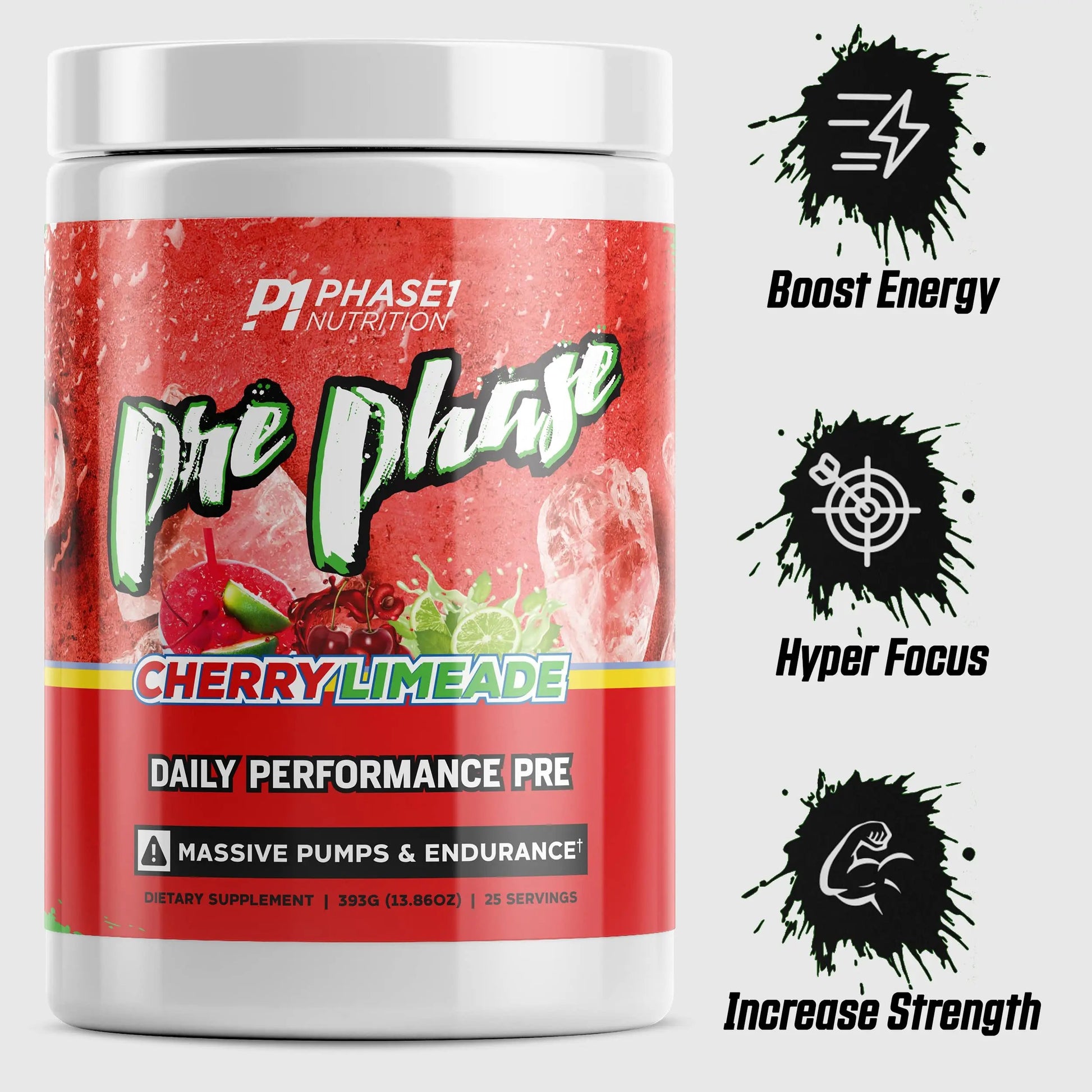 Pre Phase Daily Driver Preworkout - Phase 1 Nutrition (Cherry Limeade, 25 Servings)