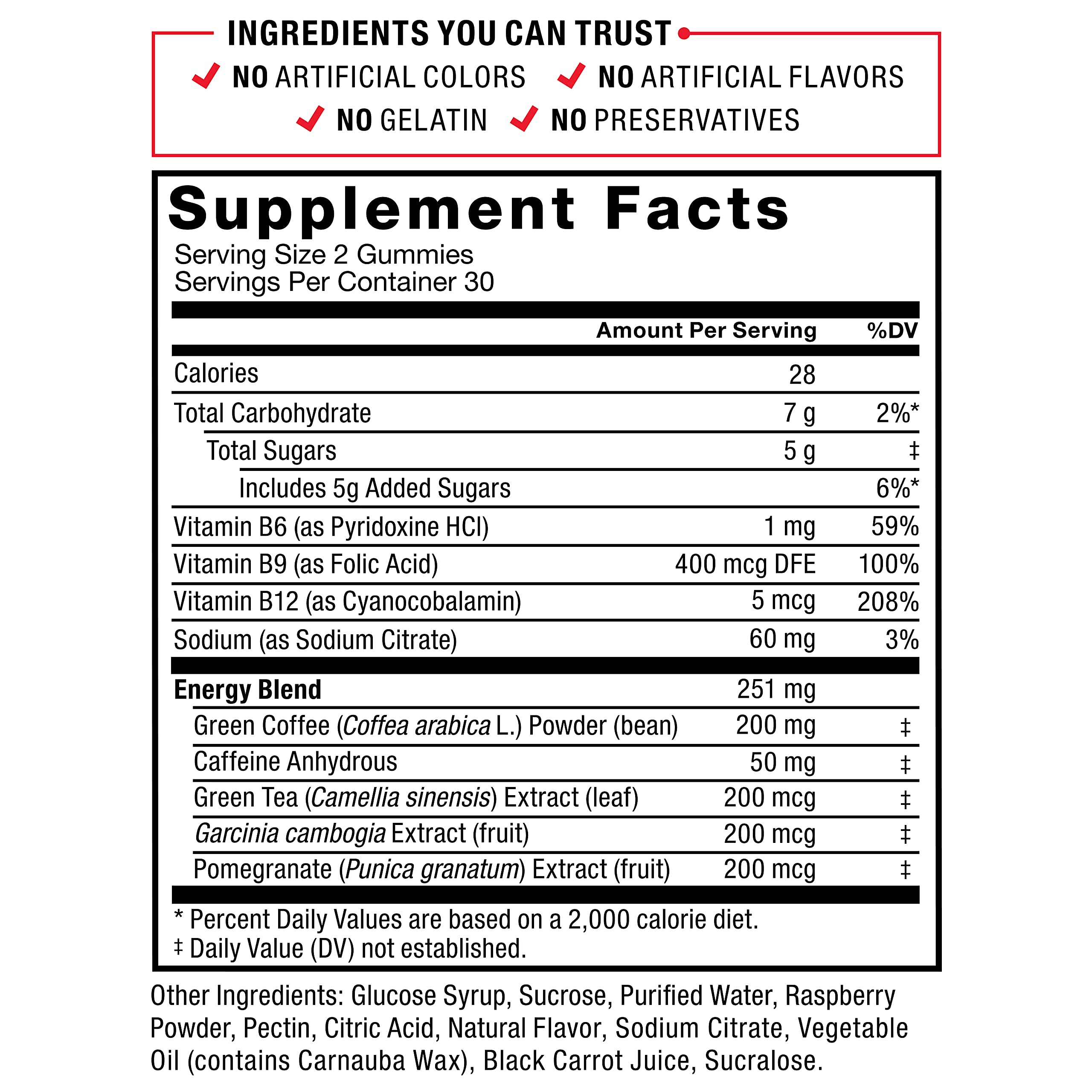 Force Factor LeanFire Thermo Gummies with B12 Vitamins, Caffeine, & Green Coffee Bean Force Factor