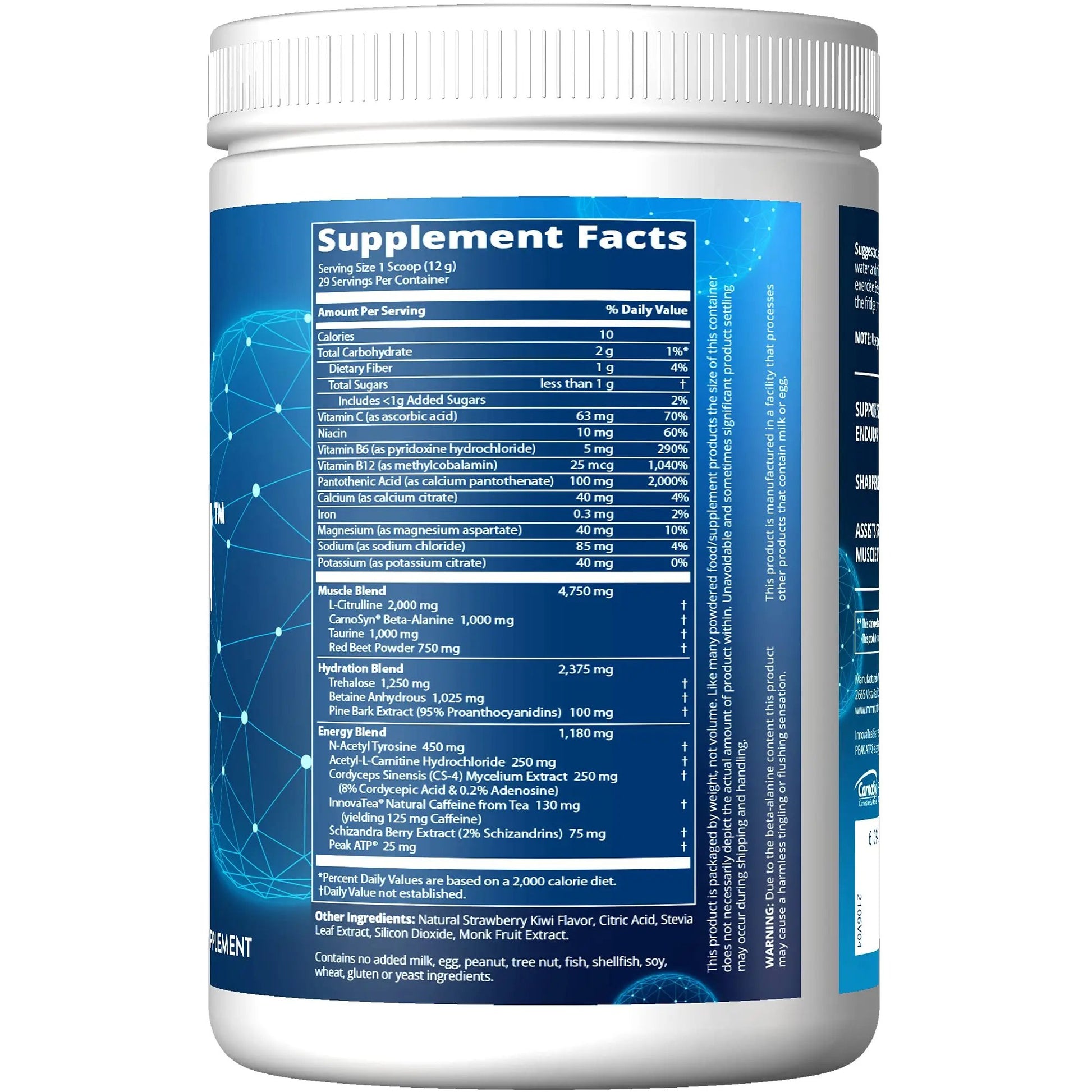 MRM Nutrition Driven Pre-Workout Powder | Strawberry Kiwi Flavored | 125mg Caffeine MRM