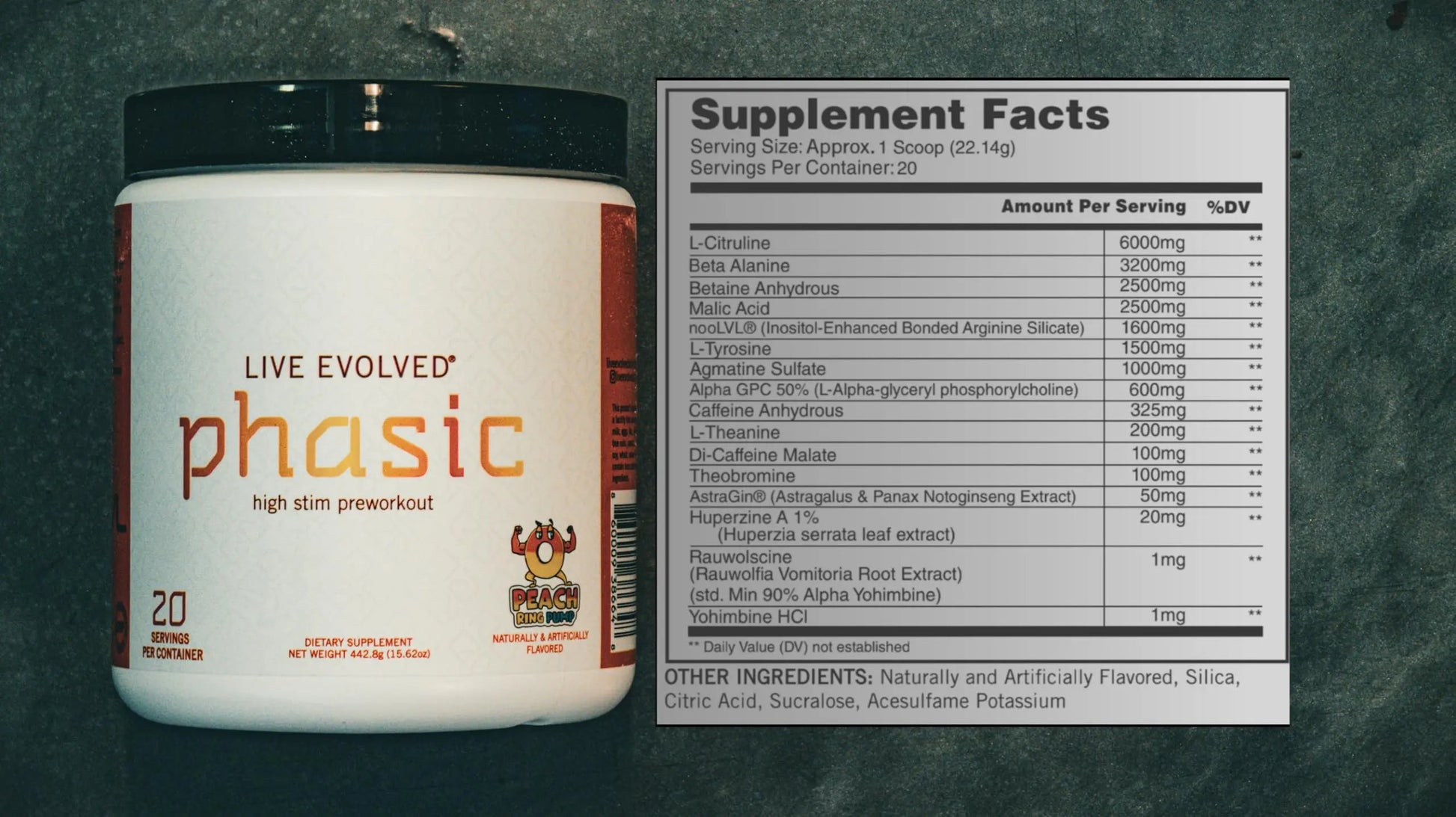 Live Evolved Phasic - High Stim Pre Workout for Men & Women - Energy | Pump | Nootropics w NooLvL - 502mg of stim