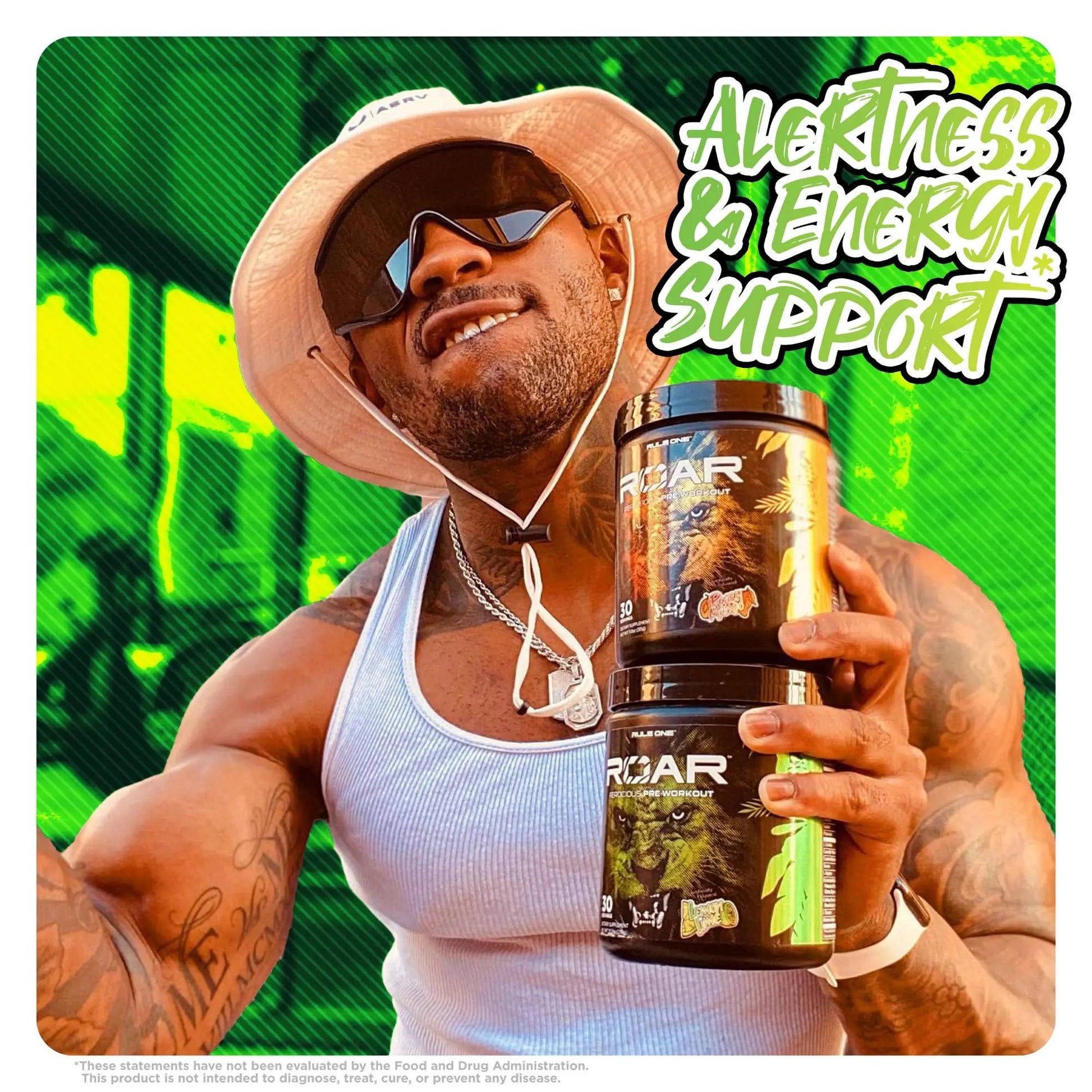Rule 1 R1 Roar, Lemon Lime - 9.52 oz - Pre-Workout Powder - with Creatine, Beta-Alanine, Citrulline, Electrolytes & Caffeine - 30 Servings