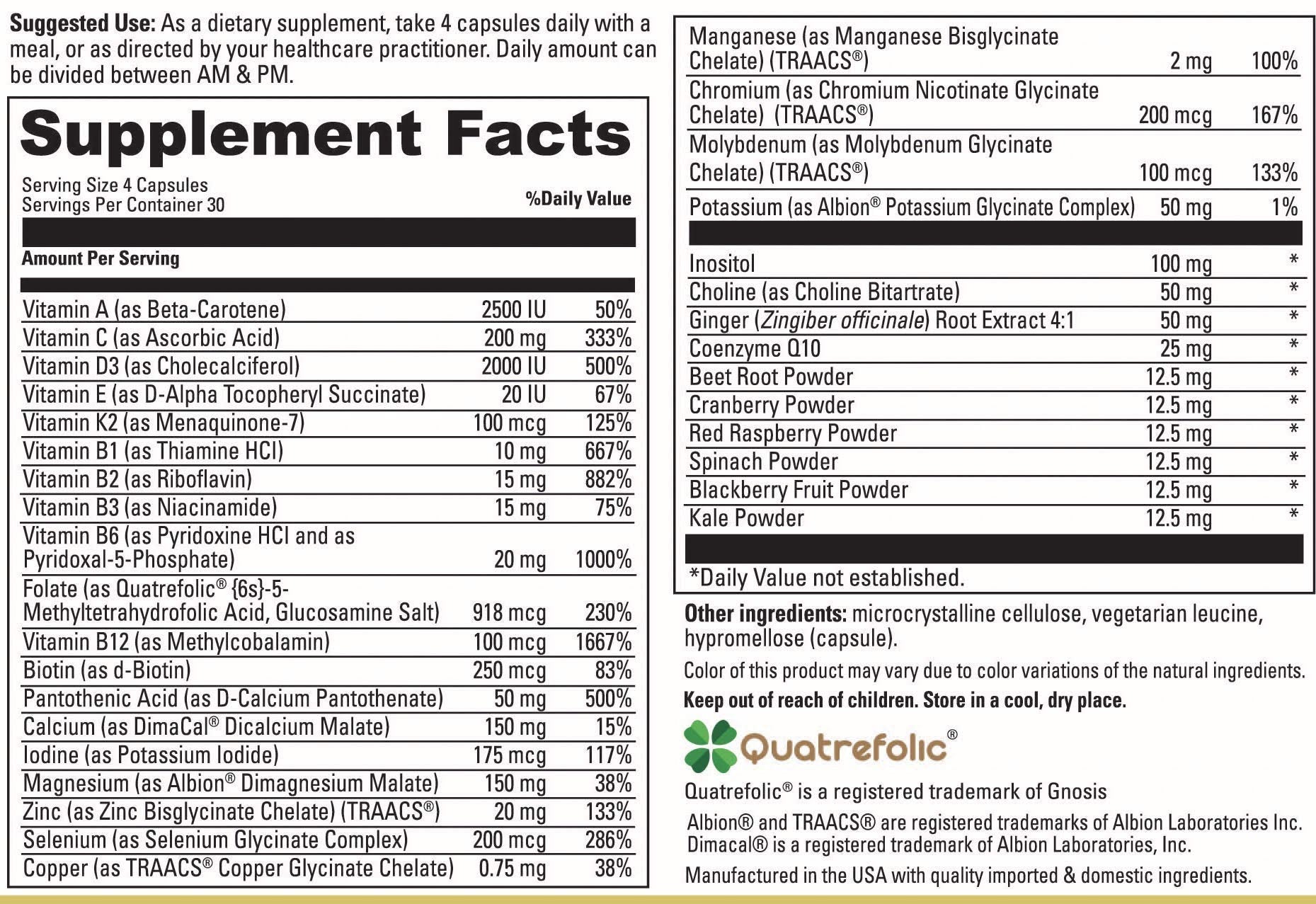 Vibrant Beginning Folate Prenatal Vitamins for Women, Non-GMO Whole Food Daily Pregnancy