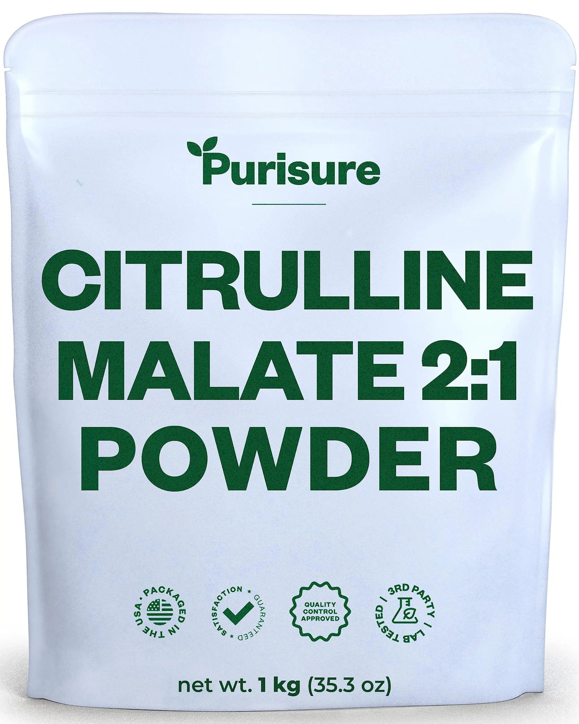Purisure Citrulline Malate 2:1 Powder, 1 kg, Citrulline Supplement and Citrulline Nitrate