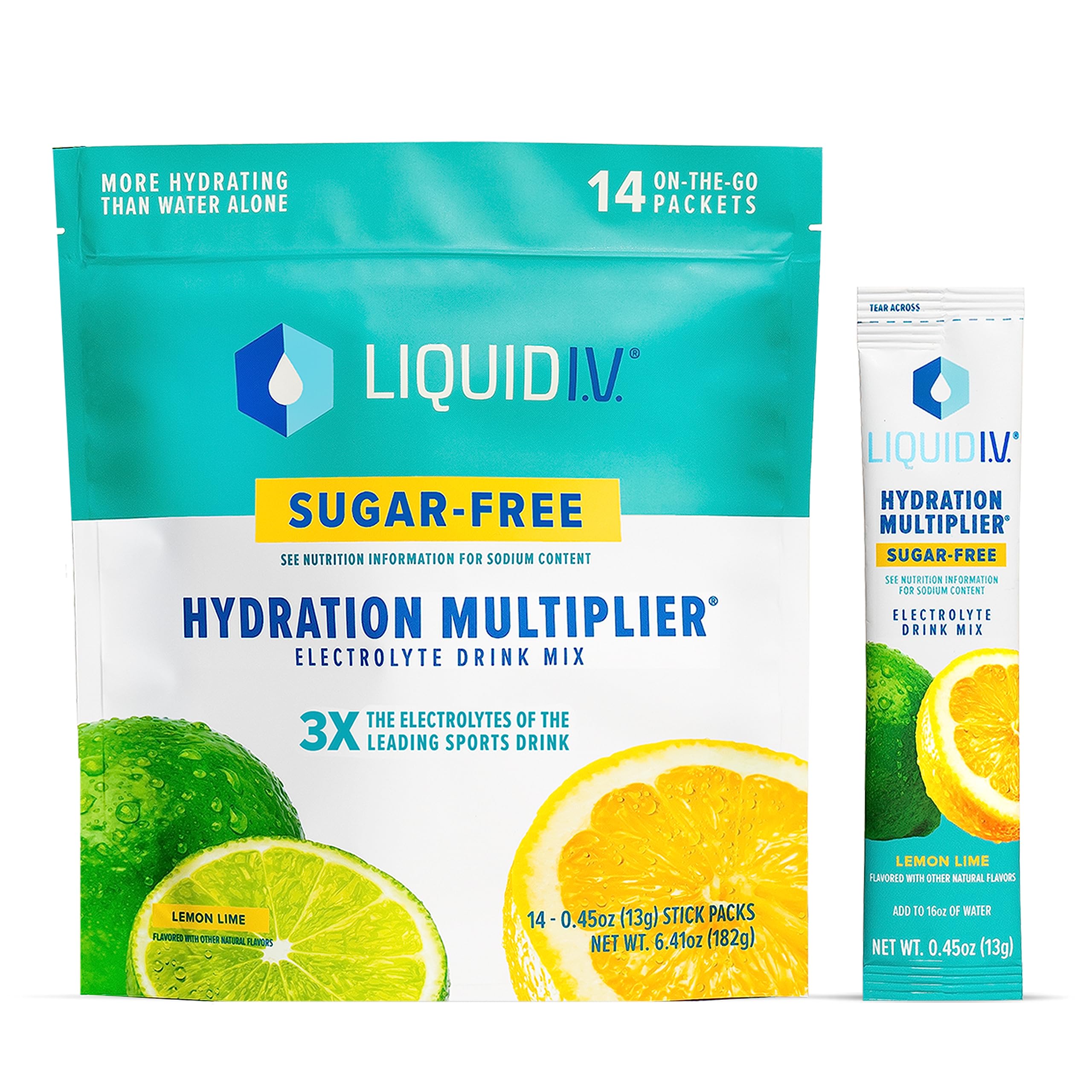 Liquid I.V. Sugar-Free Hydration Multiplier - Lemon Lime – Hydration Powder Packets
