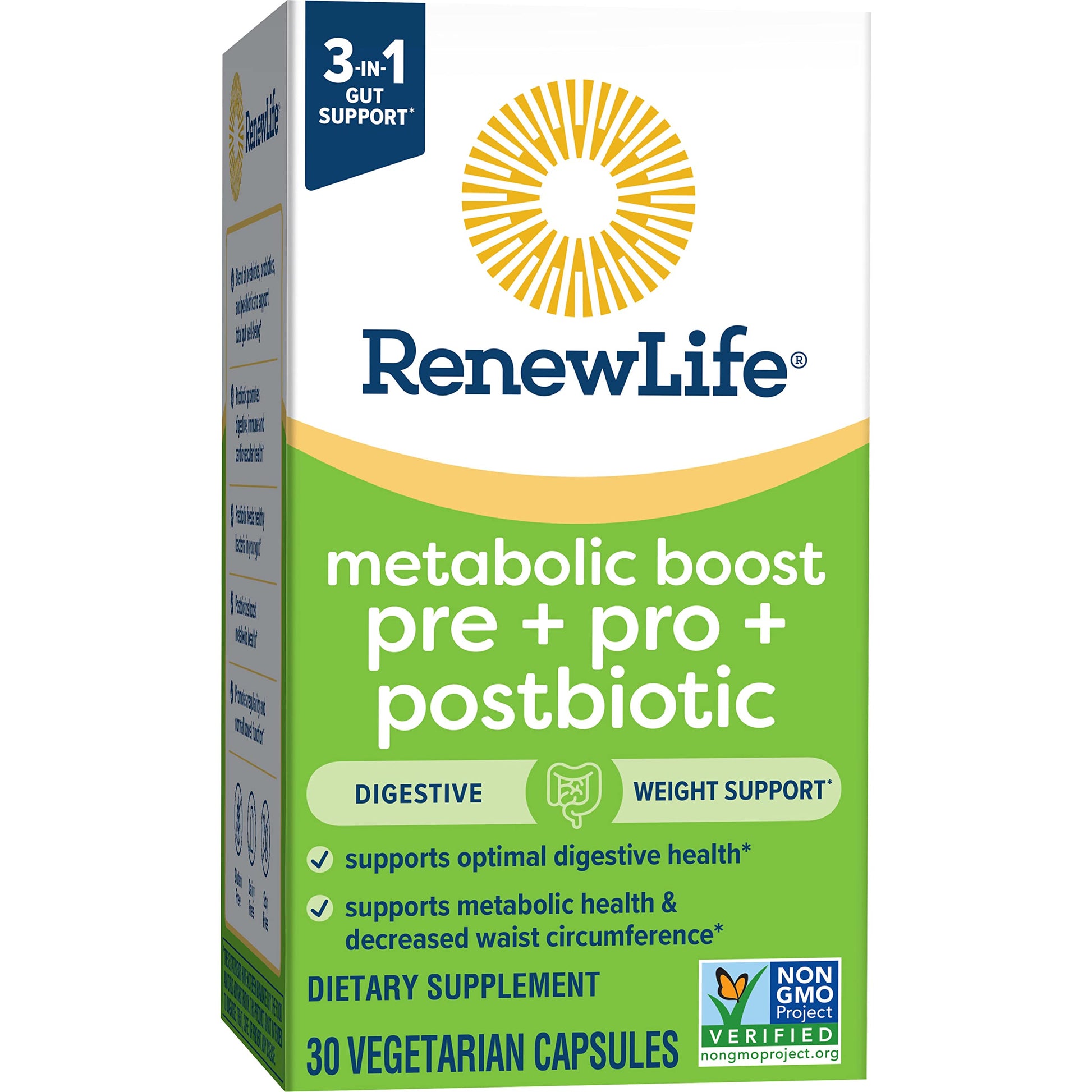Renew Life Metabolic Boost Pre + Pro + Postbiotic; Prebiotics, Probiotics and Postbiotics Renew Life