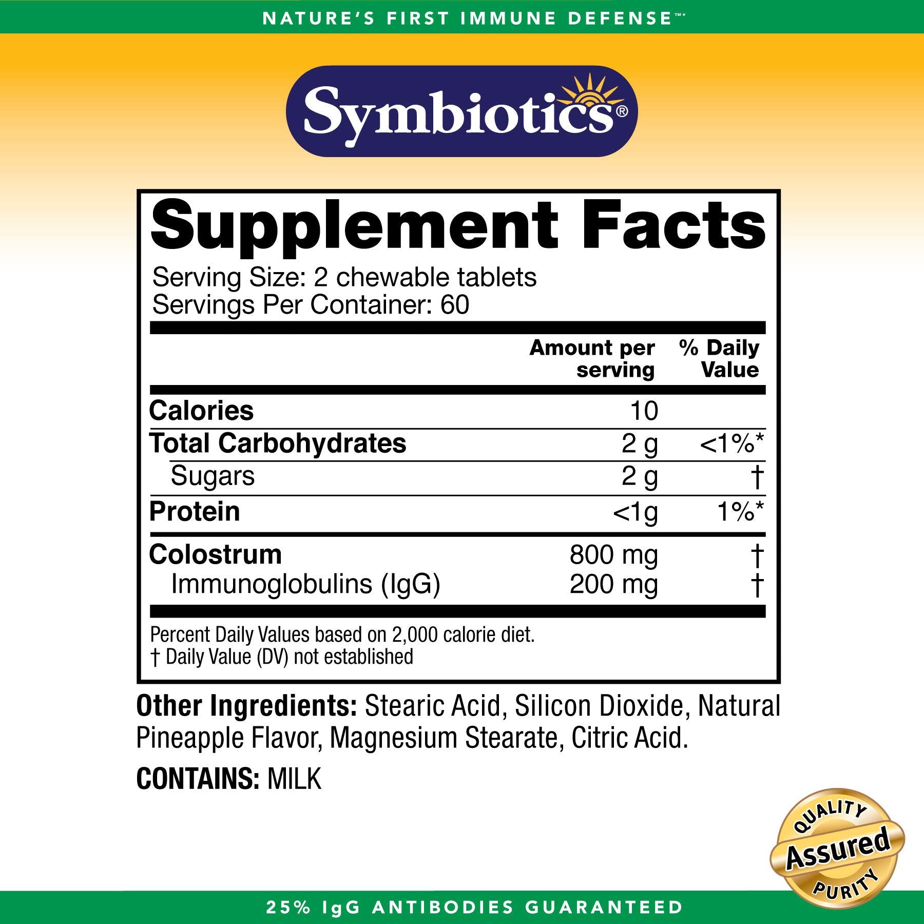 Symbiotics Immunity Support Colostrum Plus Chewables (Pineapple) Symbiotics