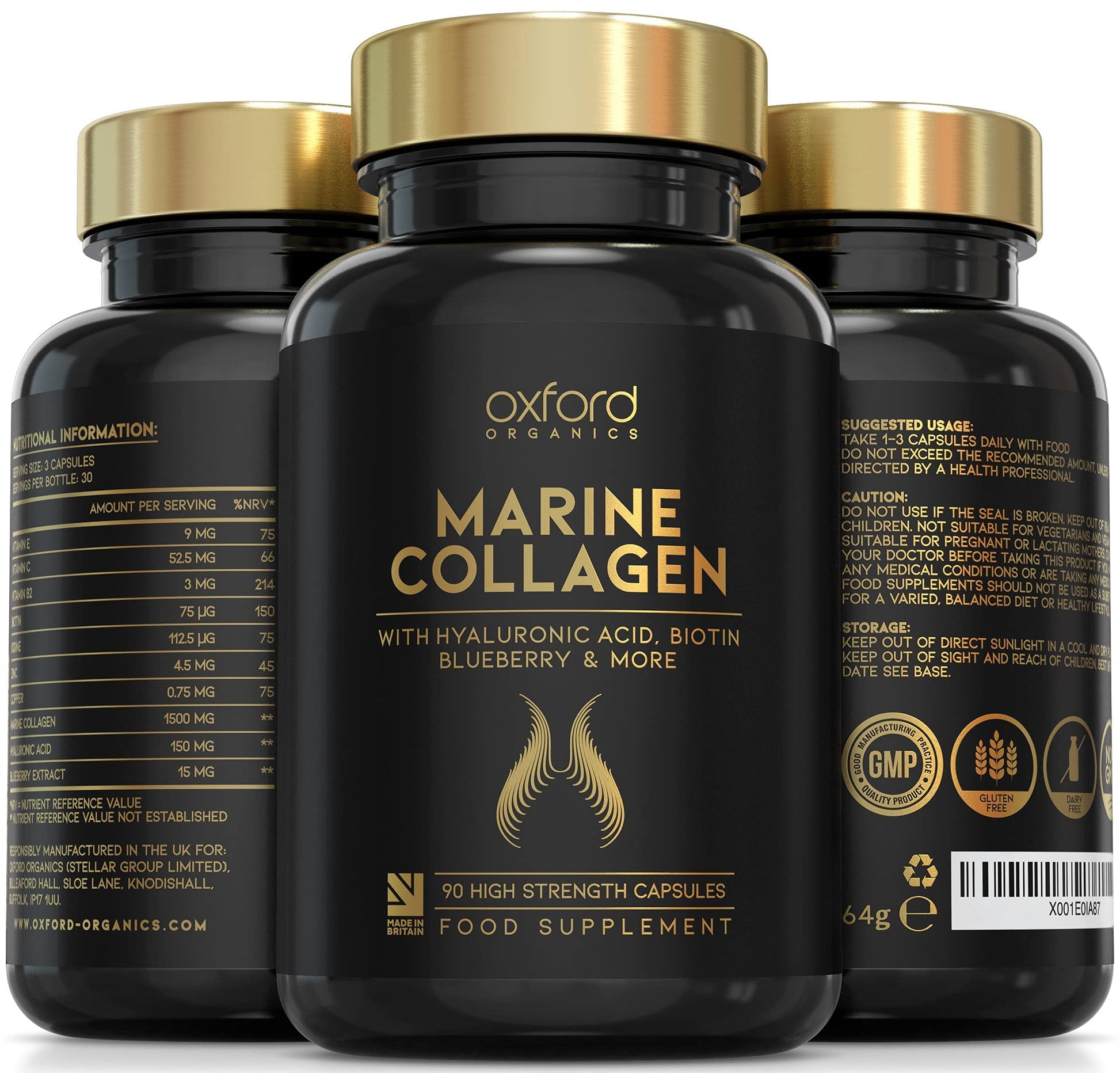 Advanced Marine Collagen Capsules | 1735mg Superfood & Vitamin Boosted Complex for Glowing Hair, Skin & Nails