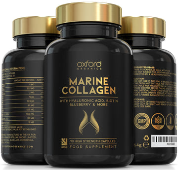 Advanced Marine Collagen Capsules | 1735mg Superfood & Vitamin Boosted Complex for Glowing Hair, Skin & Nails