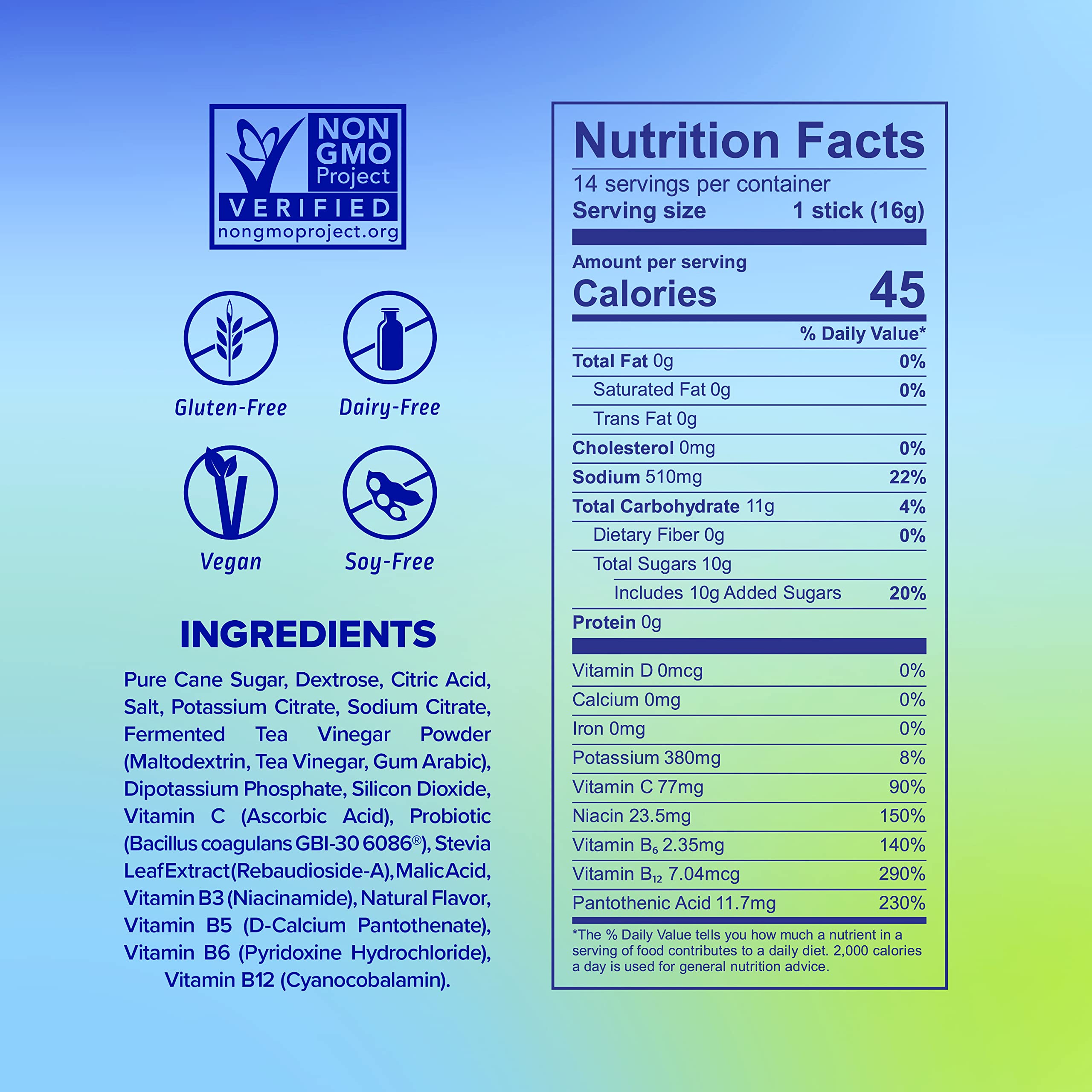 Liquid I.V. Hydration Multiplier + Probiotic Kombucha - Tart Green Apple - Hydration Powder Liquid I.V.