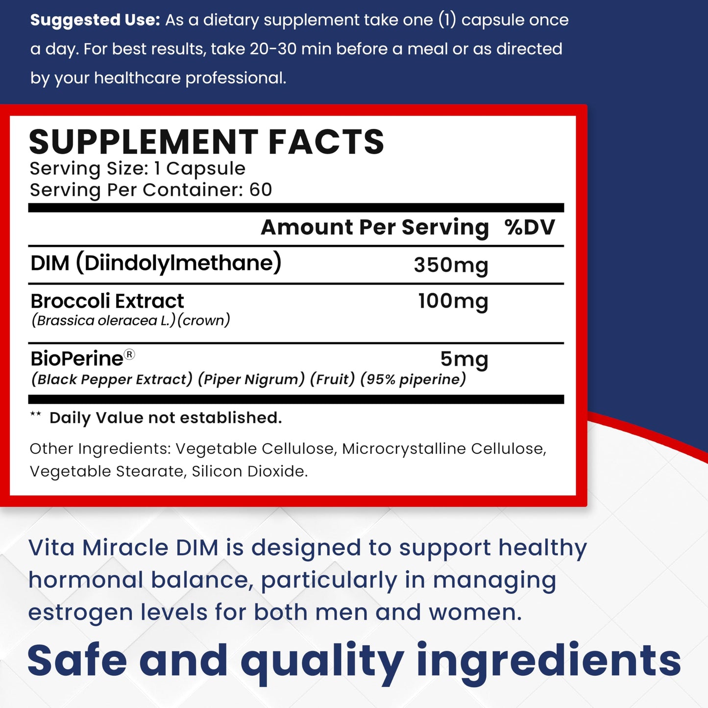 DIM Supplement for Women and Men - 350mg Estrogen Metabolism Complex