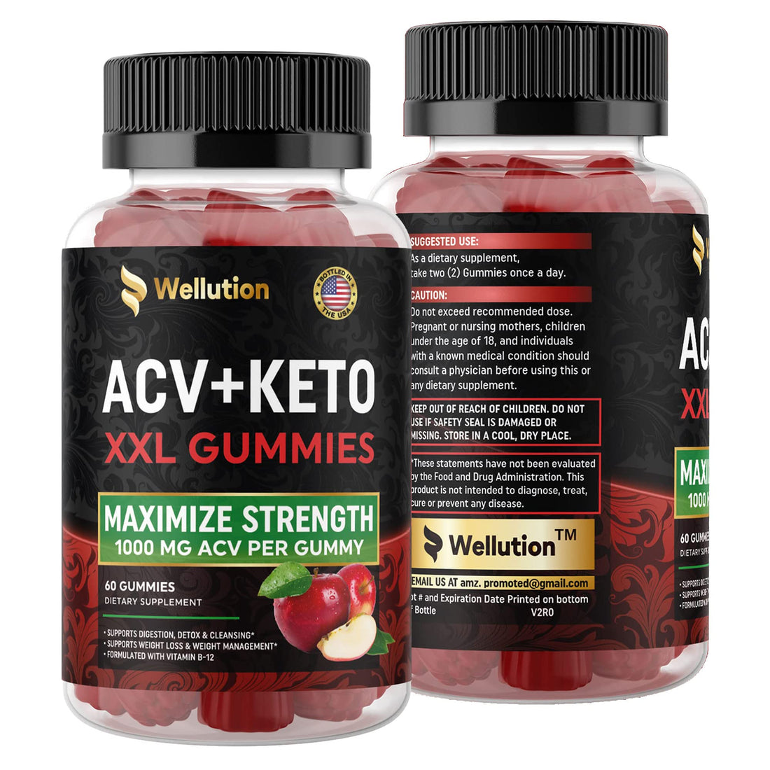WELLUTION (2 Pack Gummies Apple Cider Vinegar - Formulated to Support Healthy Weight