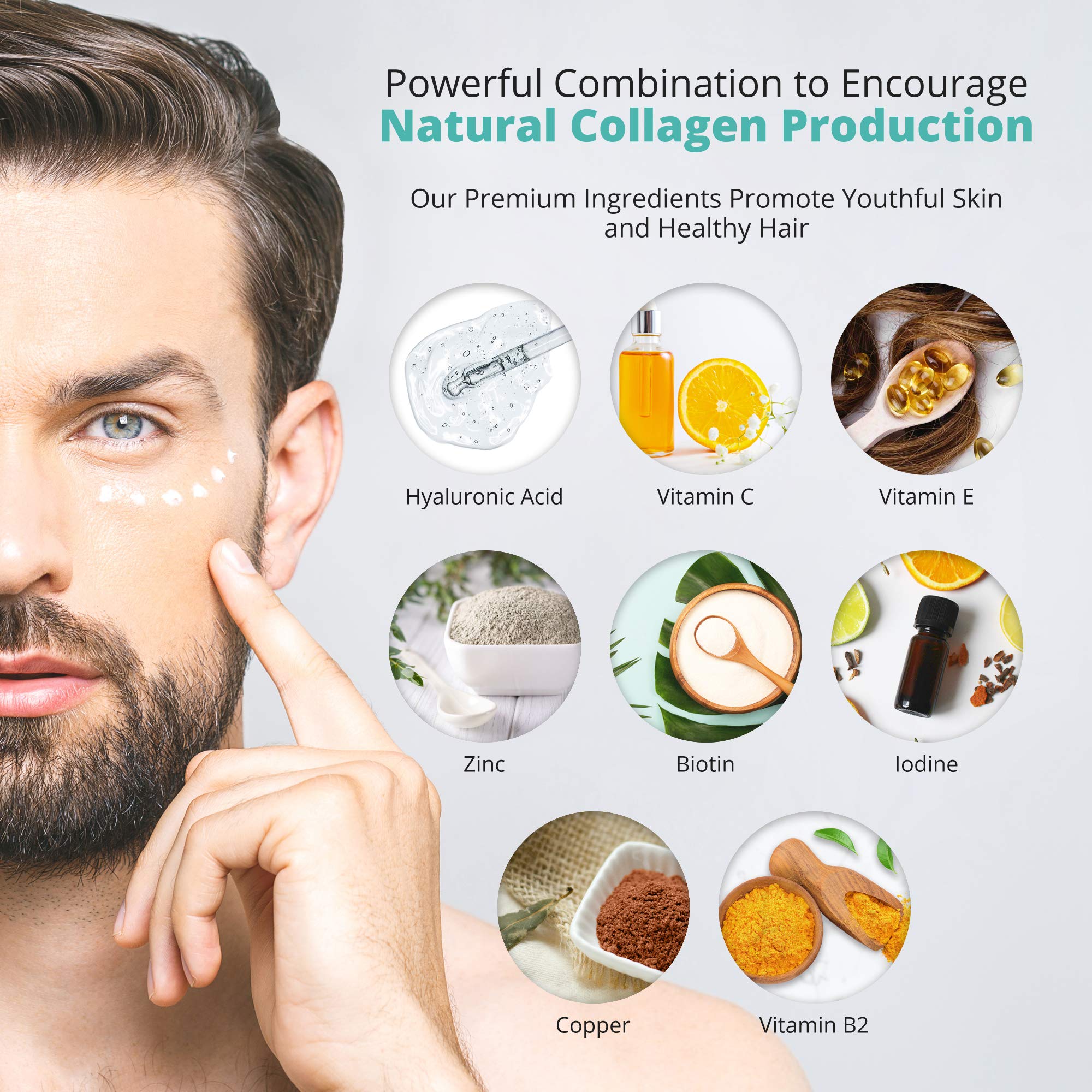 Marine Collagen Capsules 1000mg - 120 Capsules - 9 Powerful Skin Supporting Nutrients VitaBright