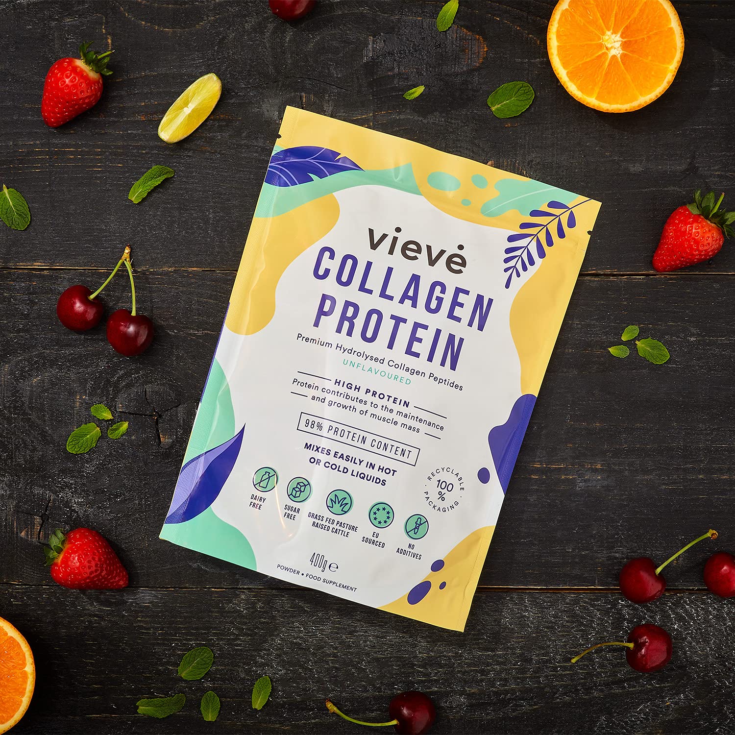 Vieve Collagen Protein Powder - Hydrolysed Bovine Peptides - Diet Support Supplement for Skin, Hair, Nail Vieve