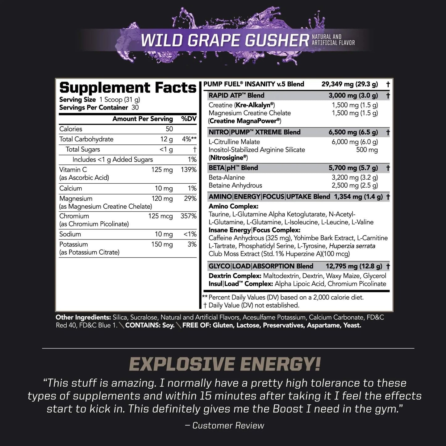 PMD Sports Ultra Pump Fuel Insanity - Pre Workout - Grape Gusher (30 Servings) Sports Omega Cuts Elite Thermogenic Fat Burner (90 Softgels)