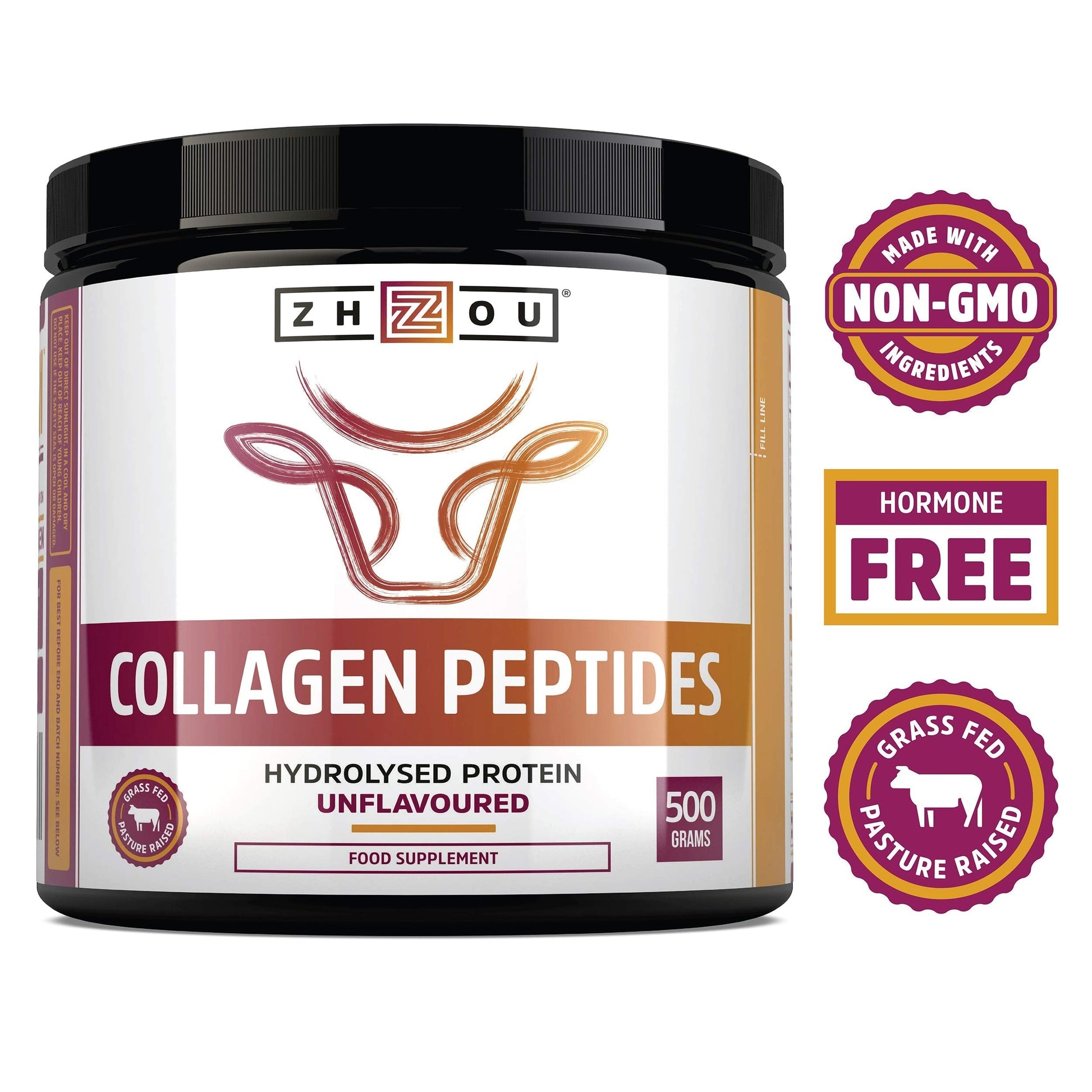 Collagen Powder 500g - Hydrolysed Collagen Peptides Powder - High Protein Bovine Collagen Supplement Nu U Nutrition