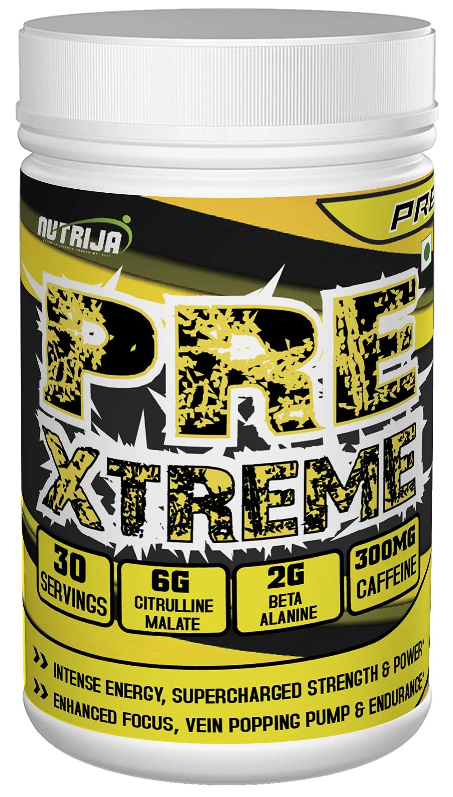 NutriJa Pre Xtreme - Pre Workout Supplement - 30 Servings (Tangy Orange)
