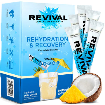 Revival Rapid Rehydration, Electrolytes Powder - High Strength Vitamin C, B1, B3, B5, B12