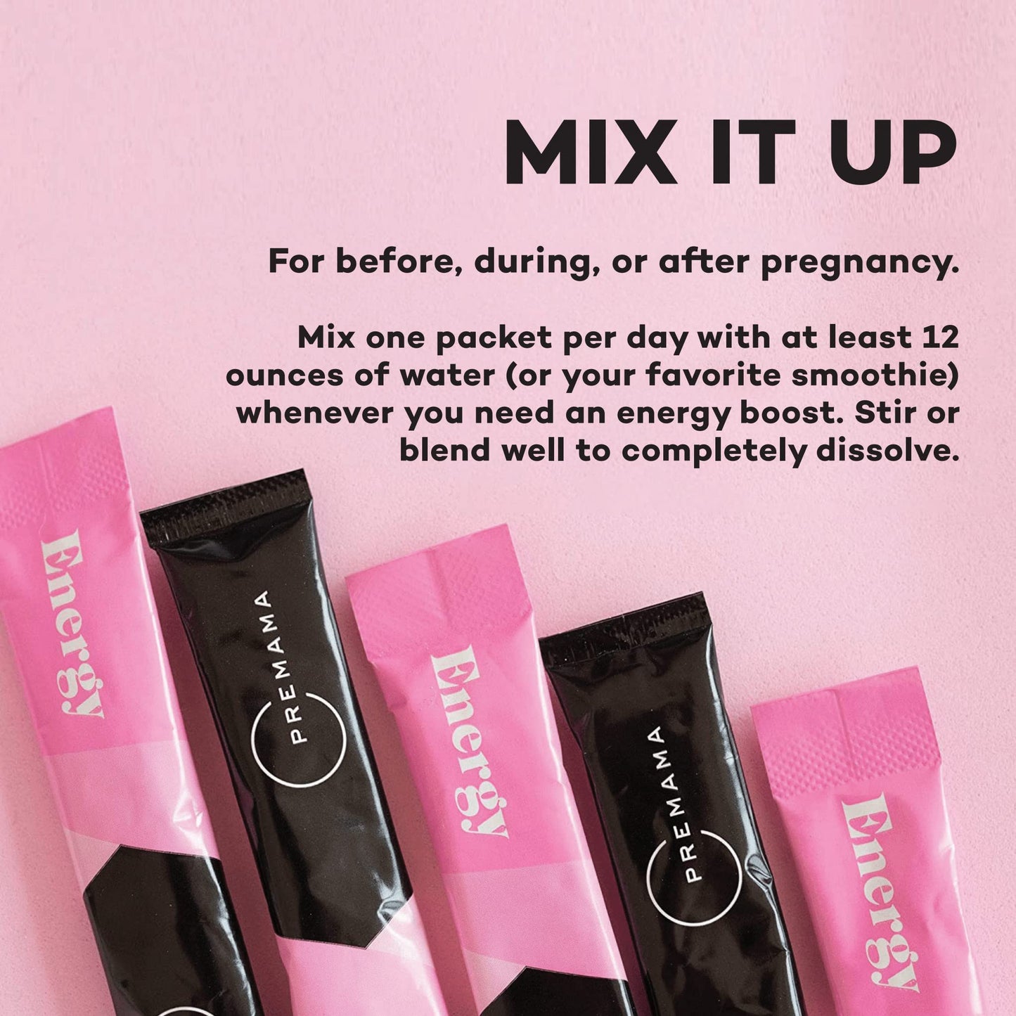 Premama Prenatal Vitamin Energy Boost Drink Mix & Fertility Support Bundle, Omega 3, B Vitamins