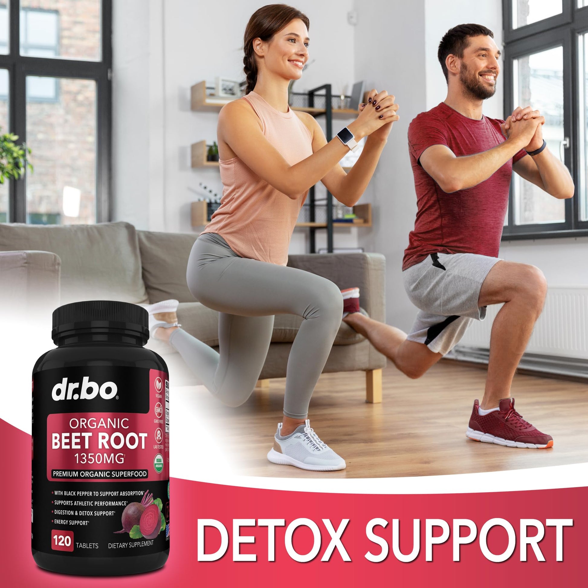 Organic Beet Root Capsules Supplements - 1350mg Beetroot Powder Extract Pills, Organic DR. BO