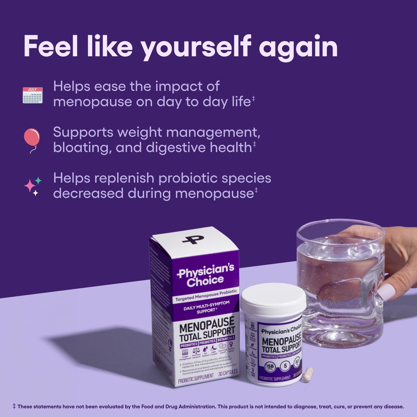 Physician's Choice Menopause Probiotic Supplement for Women - Supports Hormone Balance