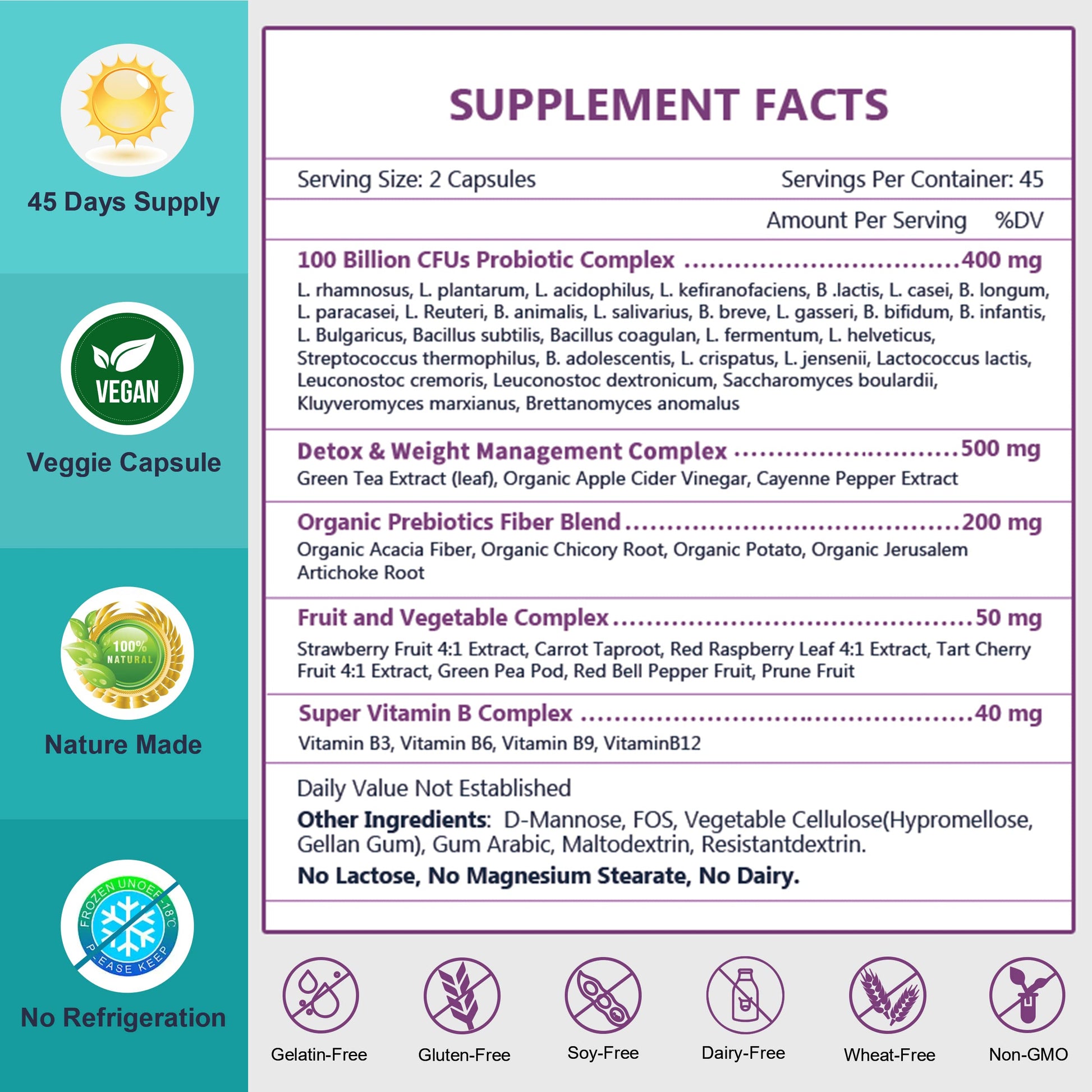 Probiotics for Women-Men-Kids Digestive Health, Prebiotics and Probiotics for Women NATURE TARGET