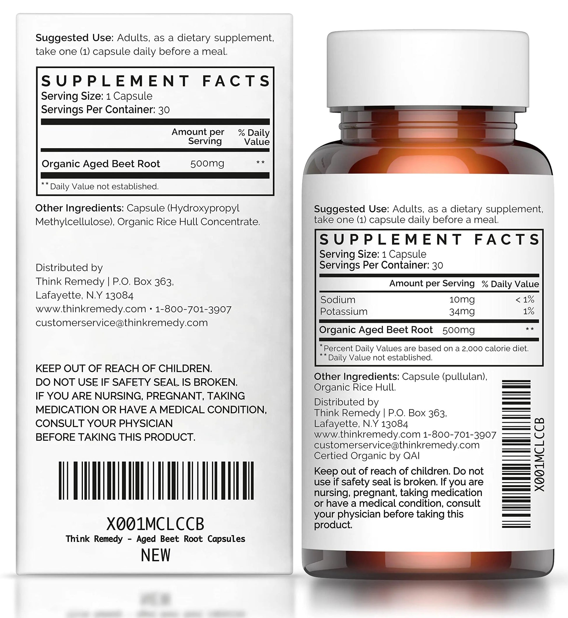 Think Remedy Aged Beet Root Capsules - Beet Pills for Stamina - Organic Beet Root Powder Think Remedy