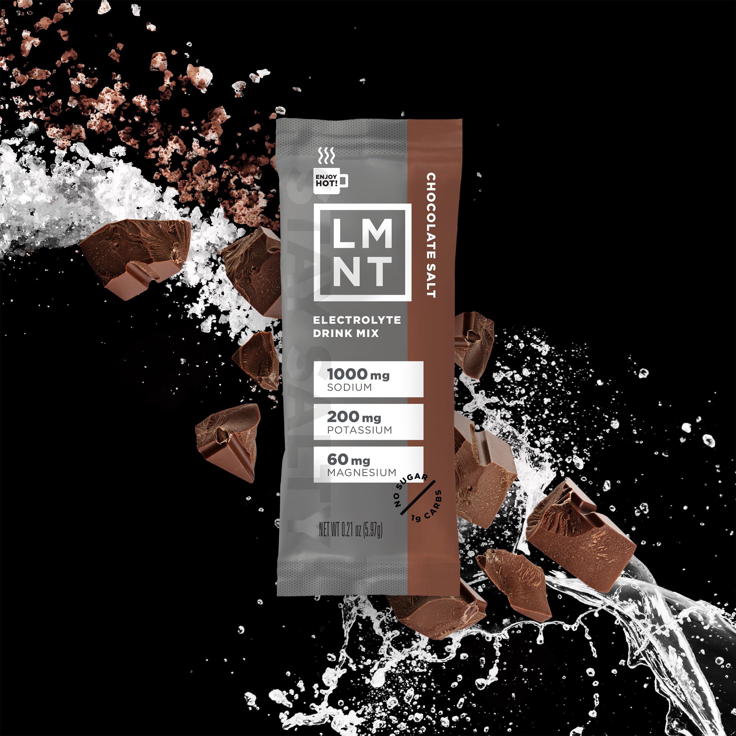 LMNT Zero-Sugar Electrolytes - Hot Chocolate Salt - Hydration Powder Packets Drink LMNT