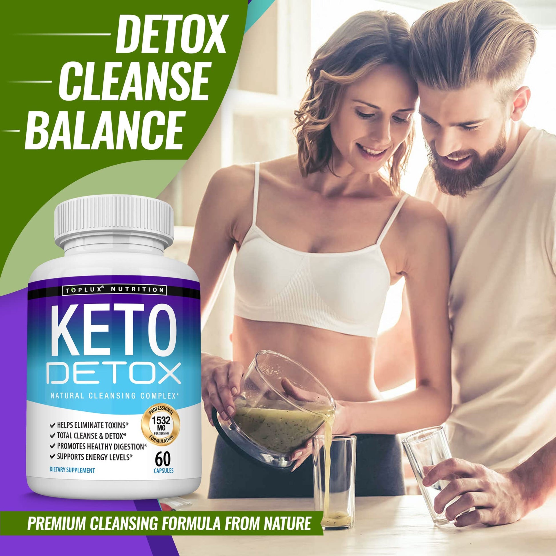 Toplux Keto Detox Pills Advanced Cleansing Extract – 1532 Mg Natural Acai Colon Toplux