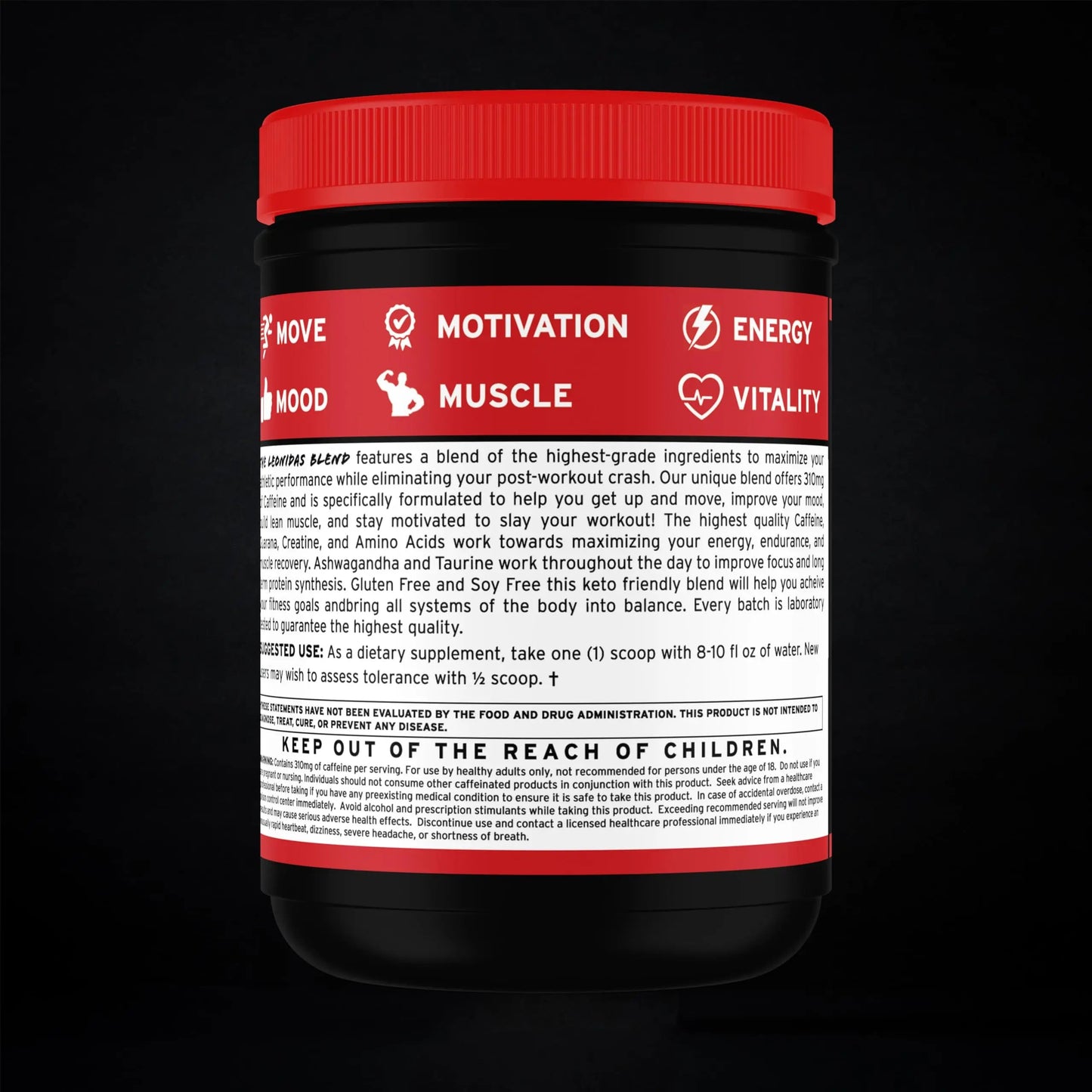 Spartan Fit Nutrition Pre-Workout Powder -Berry Flavor with Full Serving of Creatine +310mg Caffeine Including Brazilian Superfood Guarana - Ashwagandha, & Phosphatidylserine | 30 Servings
