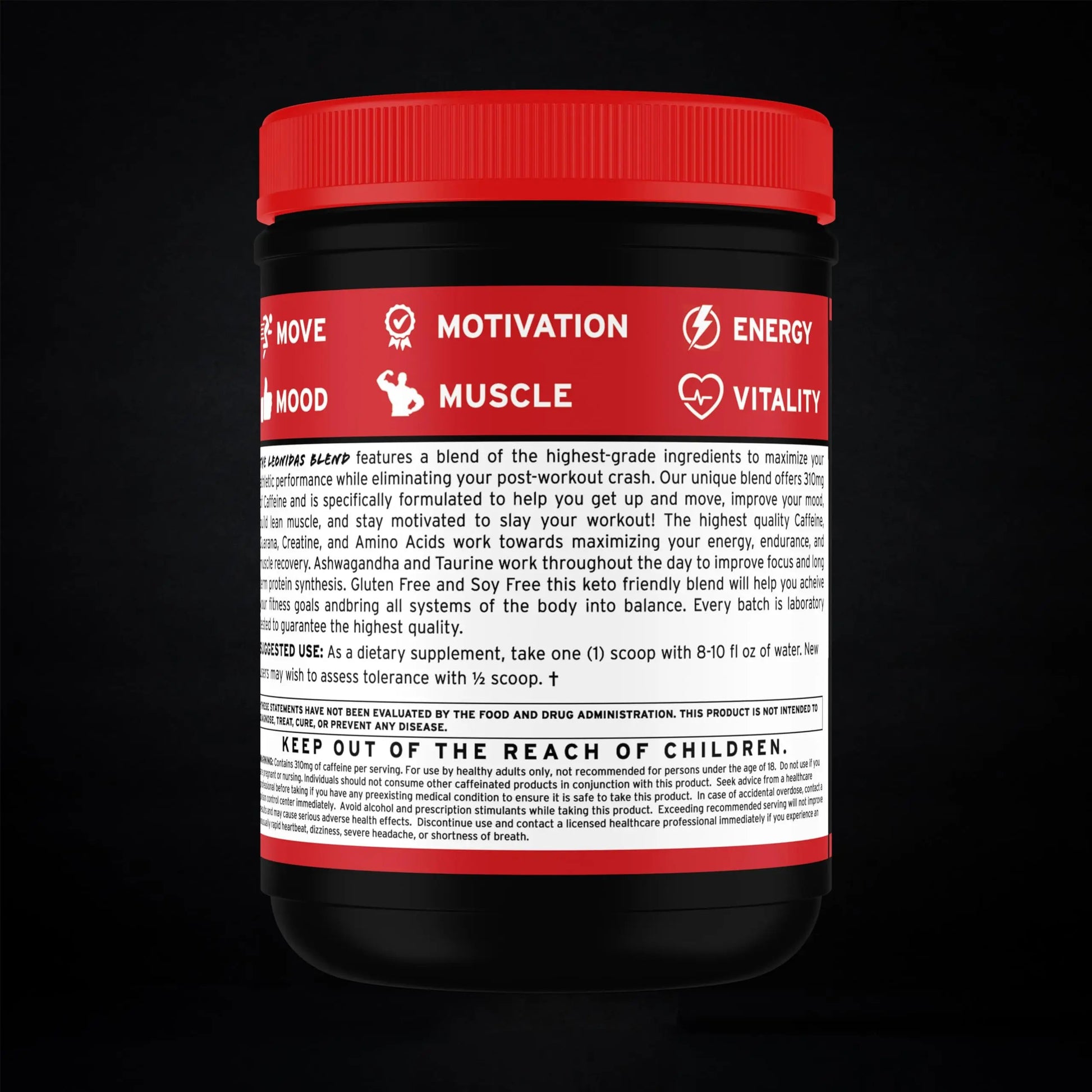 Spartan Fit Nutrition Pre-Workout Powder -Berry Flavor with Full Serving of Creatine +310mg Caffeine Including Brazilian Superfood Guarana - Ashwagandha, & Phosphatidylserine | 30 Servings