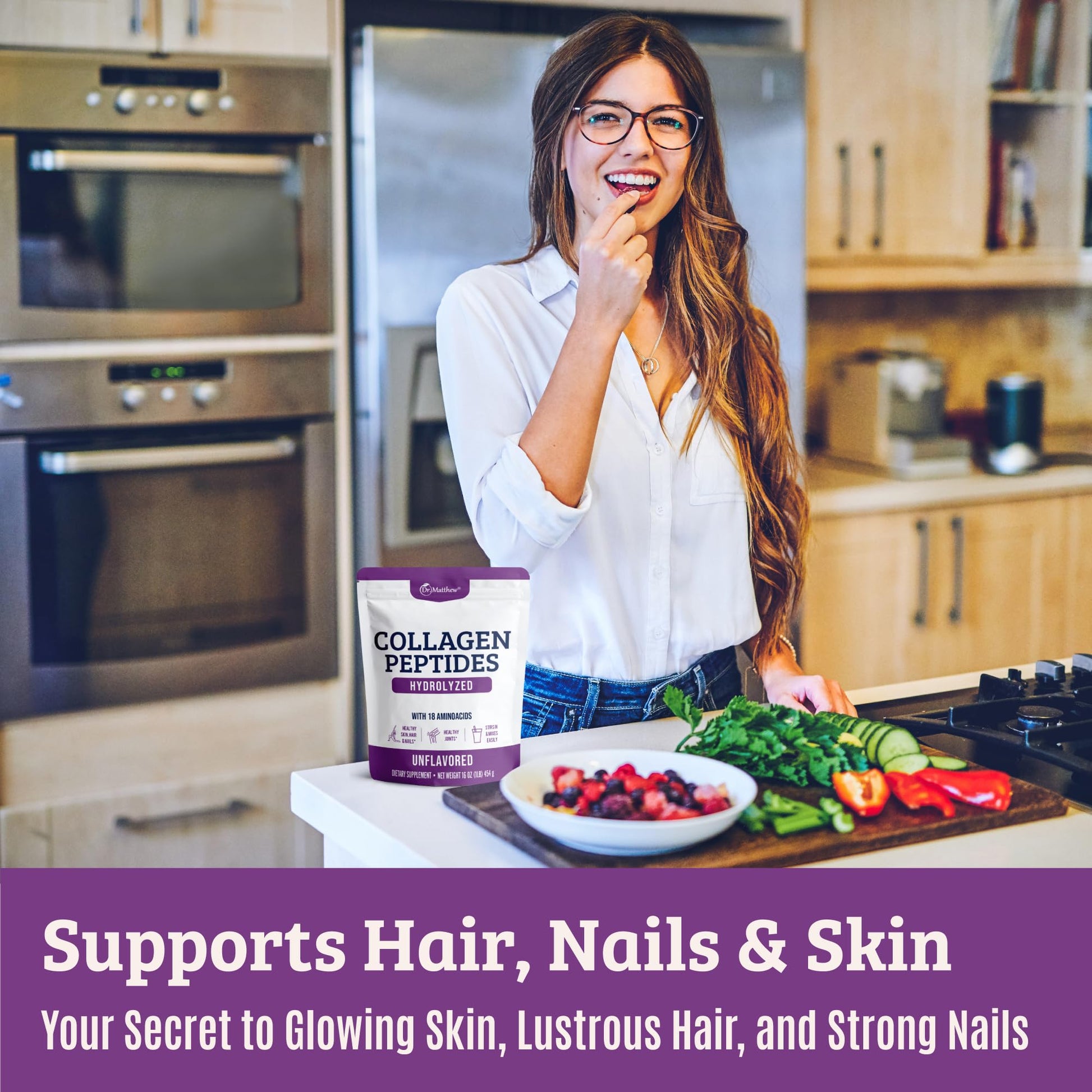 Collagen Protein Powder. Grass Fed Collagen Powder for Women & Men. Hydrolyzed Dr. Matthew