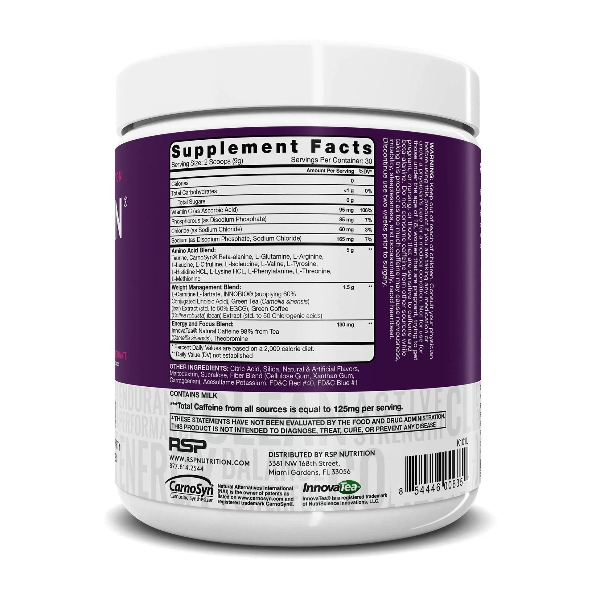 RSP NUTRITION AminoLean Pre Workout Energy (BlackBerry Pomegranate 30 Servings) with TrueFit Protein Powder (Vanilla 2 LB)