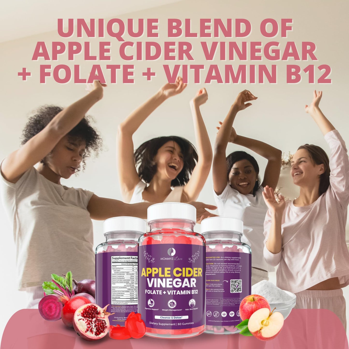Myo-Inositol Conception Fertility Prenatal Vitamins for Healthy Ovarian Function plus Apple Cider