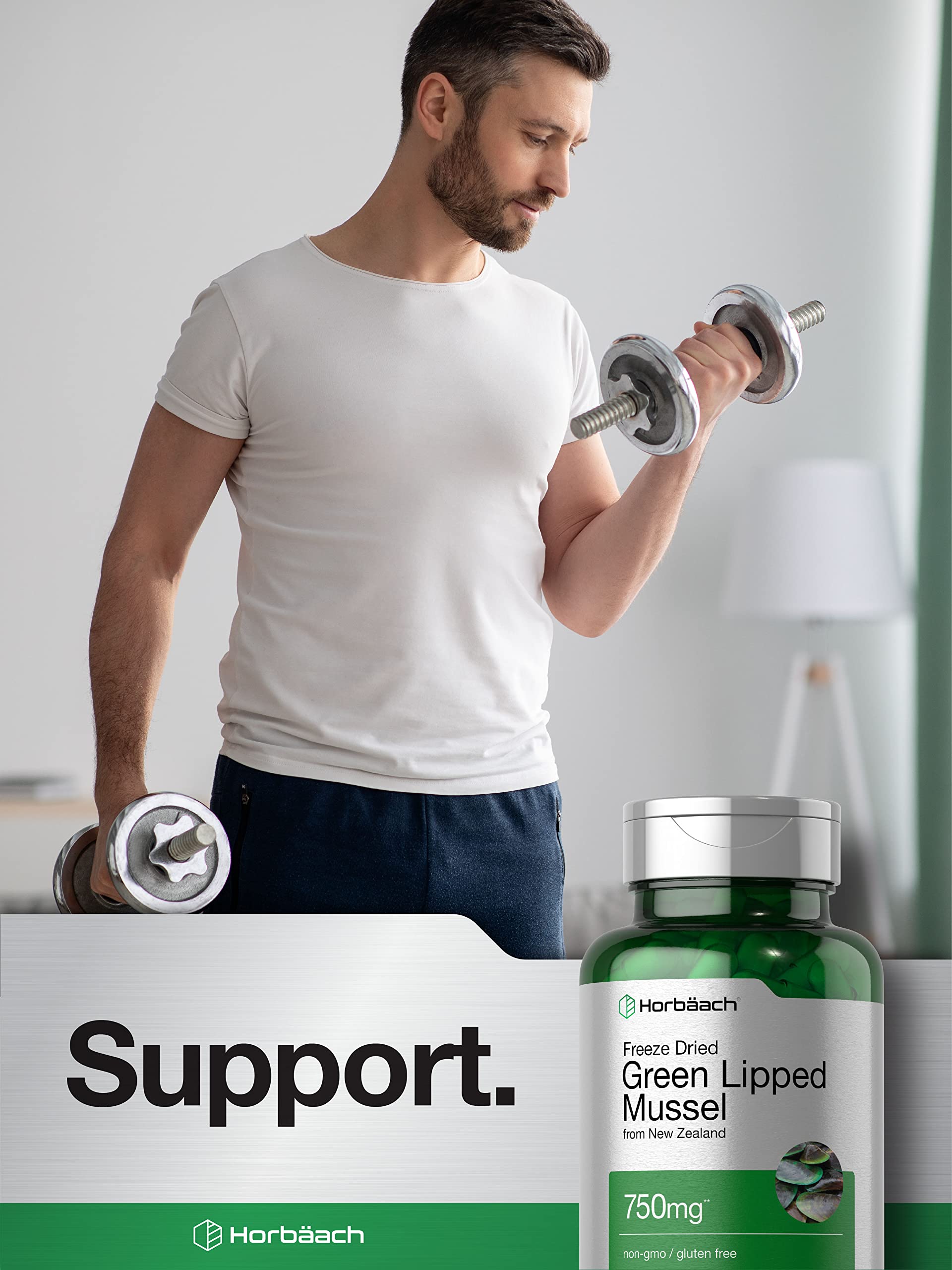 Green Lipped Mussel | 750 mg | 120 Capsules | from New Zealand | Premium Freeze Dried Horbäach