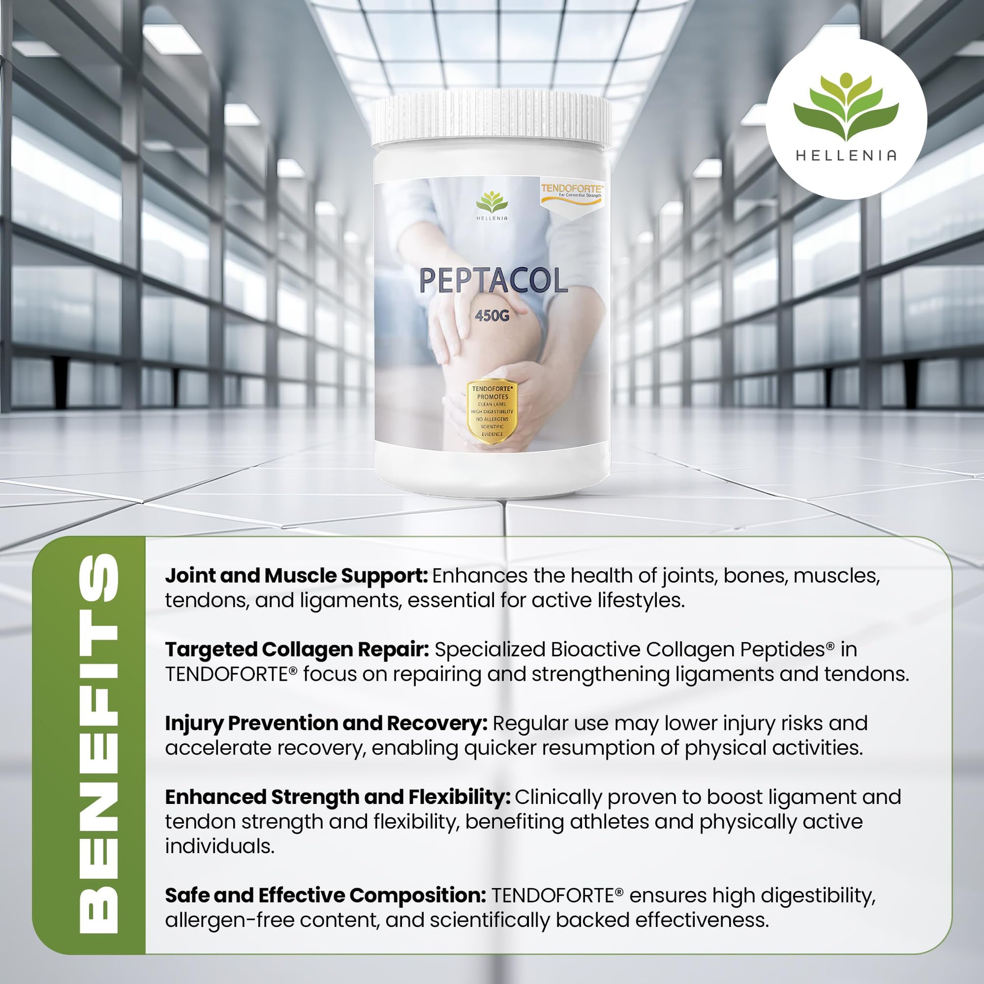 PEPTACOL TENDOFORTE® Bioactive Collagen Peptides® - 450g Hellenia
